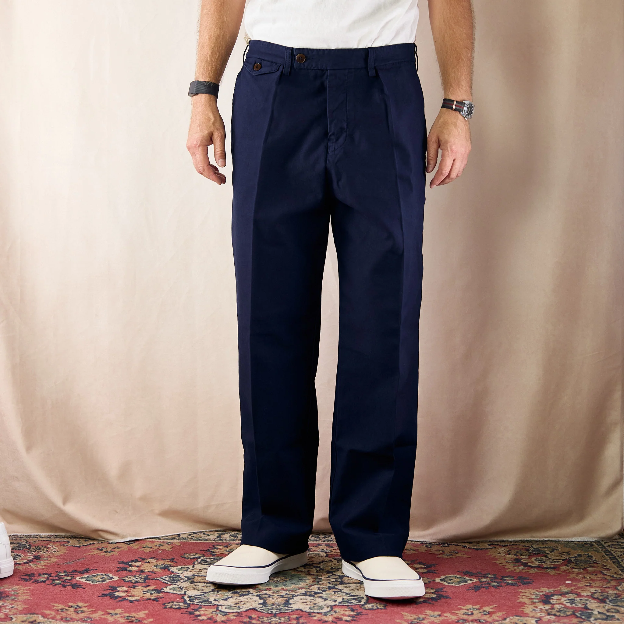 fortela | riviera-r185t reversed cotton canvas trousers - blue - Image 2