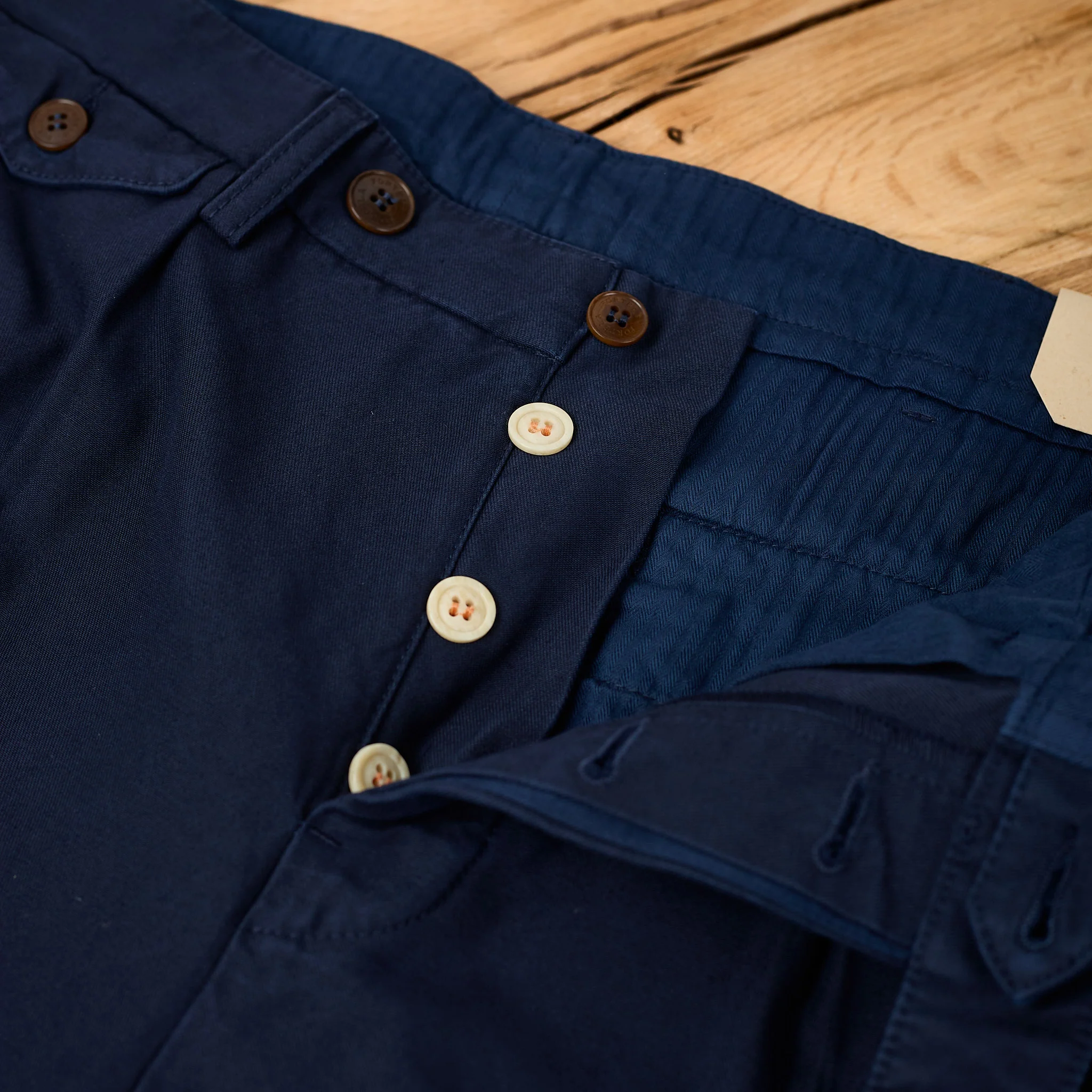 fortela | riviera-r185t reversed cotton canvas trousers - blue - Image 3
