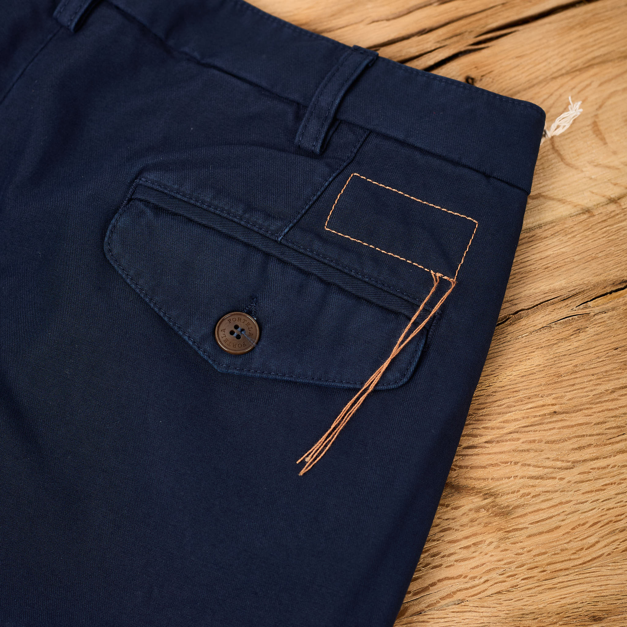 fortela | riviera-r185t reversed cotton canvas trousers - blue - Image 5