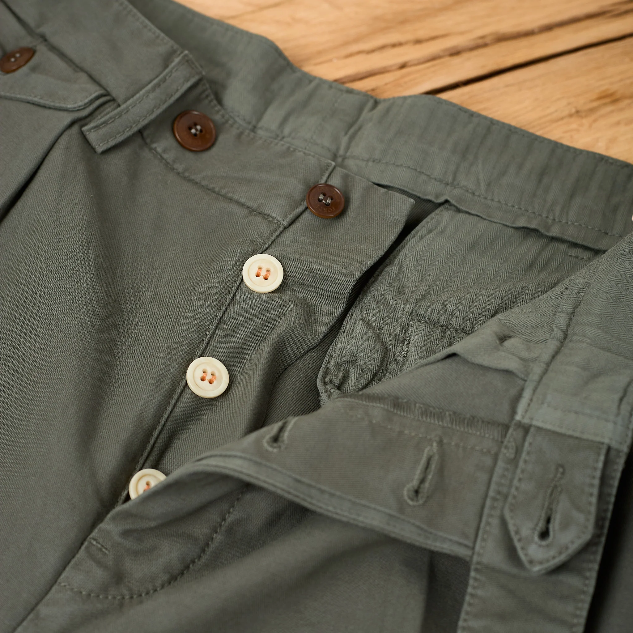 fortela | riviera-r185t reversed cotton canvas trousers - green - Image 3