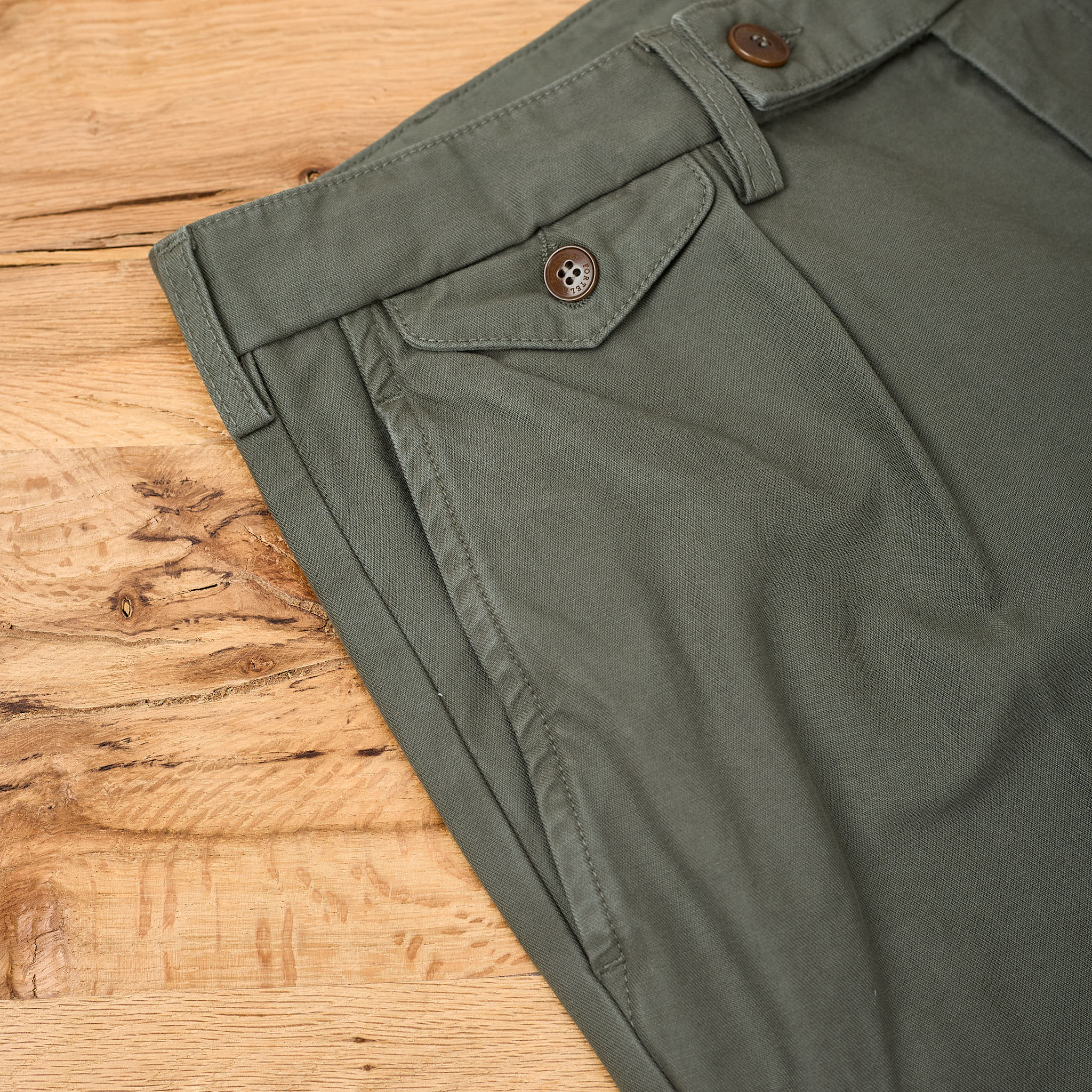 fortela | riviera-r185t reversed cotton canvas trousers - green - Image 4