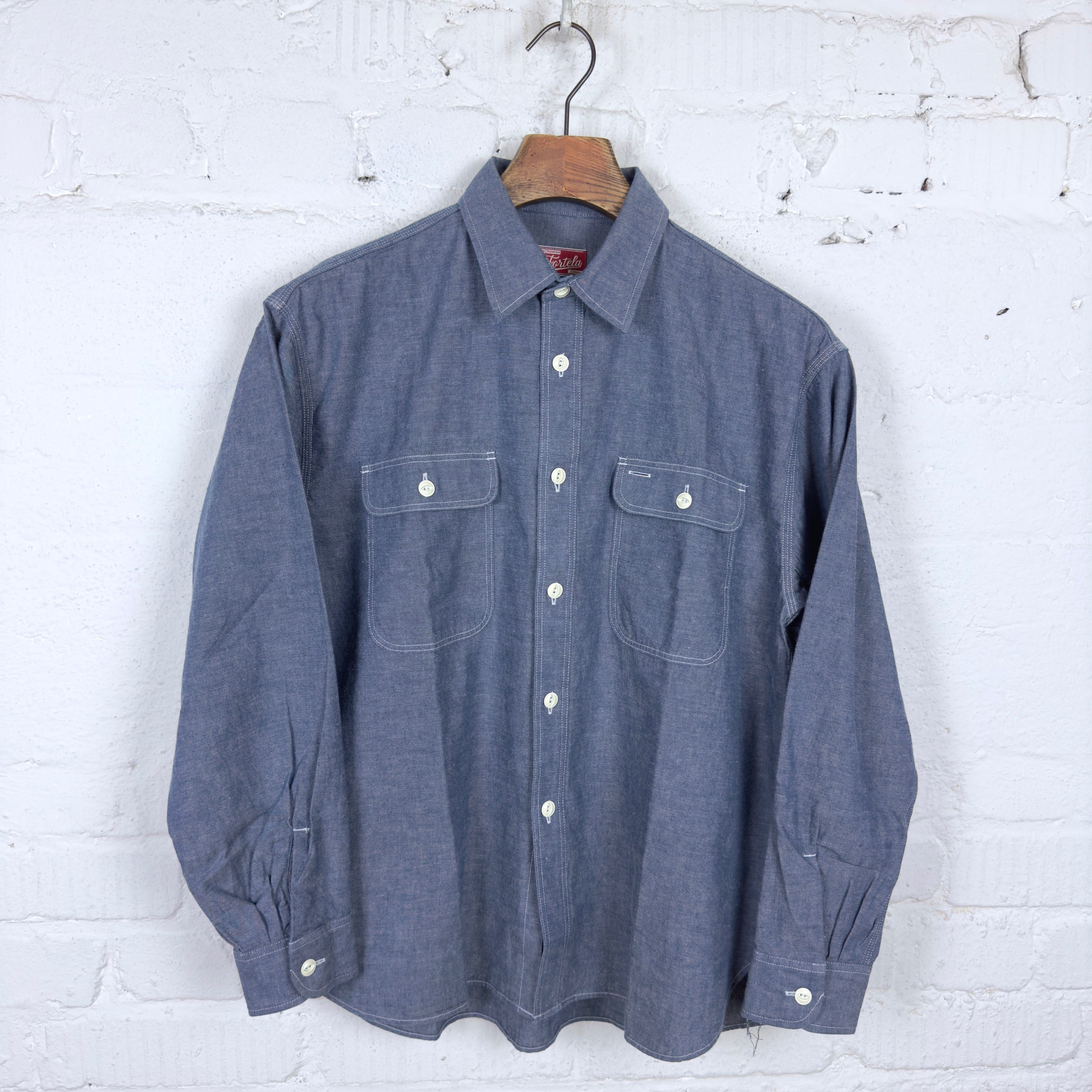 fortela | sail-gp003 sky chambray shirt - made in japan