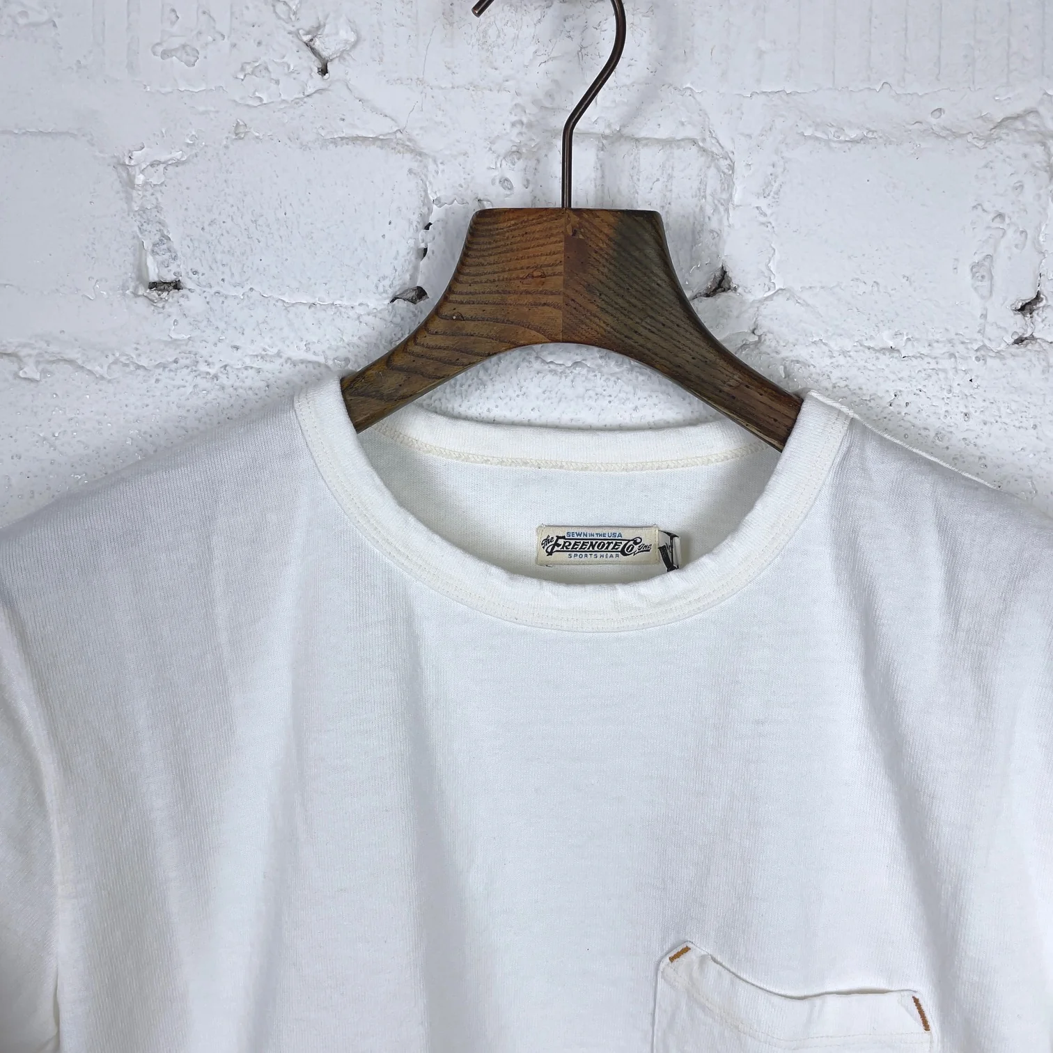 freenote cloth | 13 ounce pocket t-shirt white - Image 4