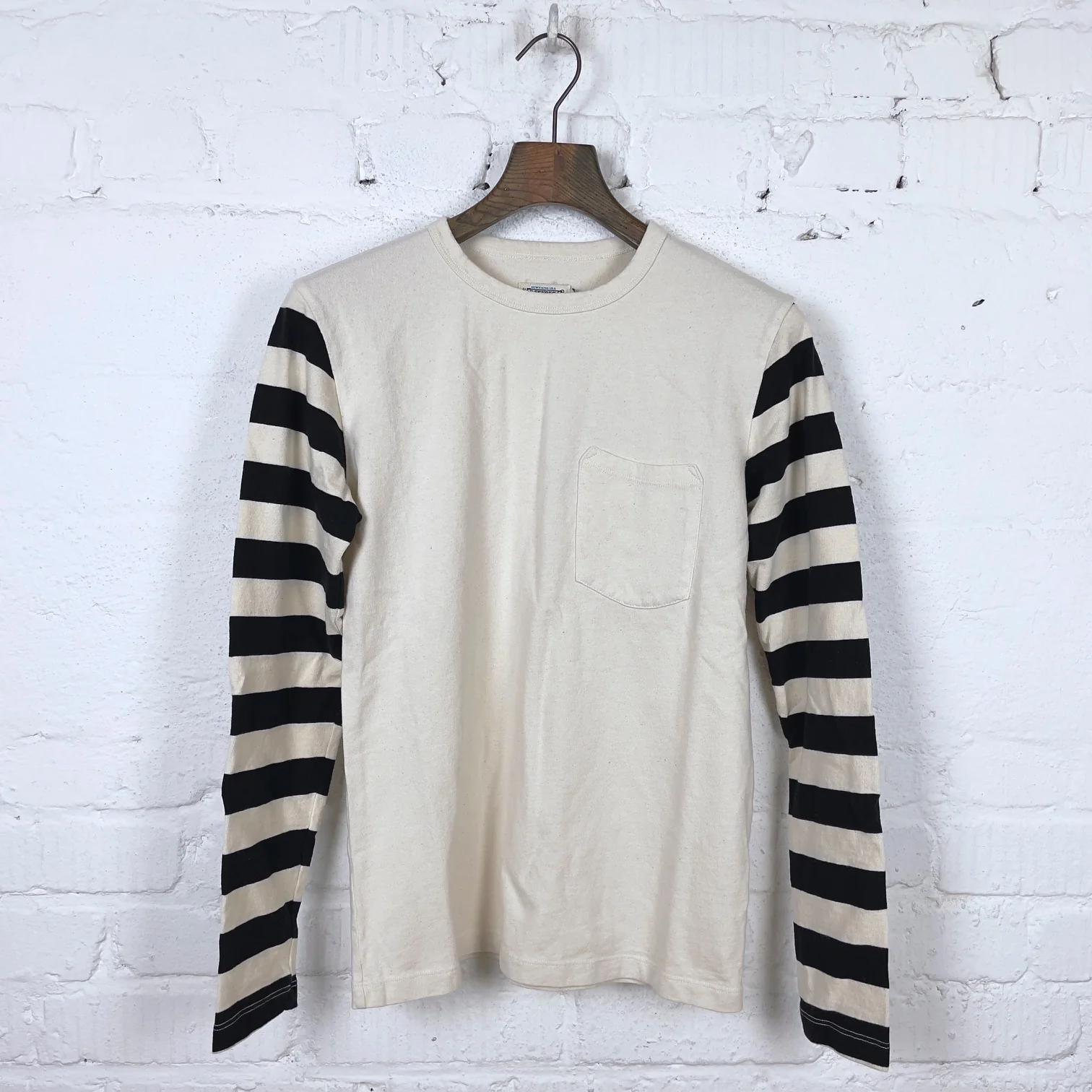 freenote cloth | 13 ounce shifter tee l-s natural combo