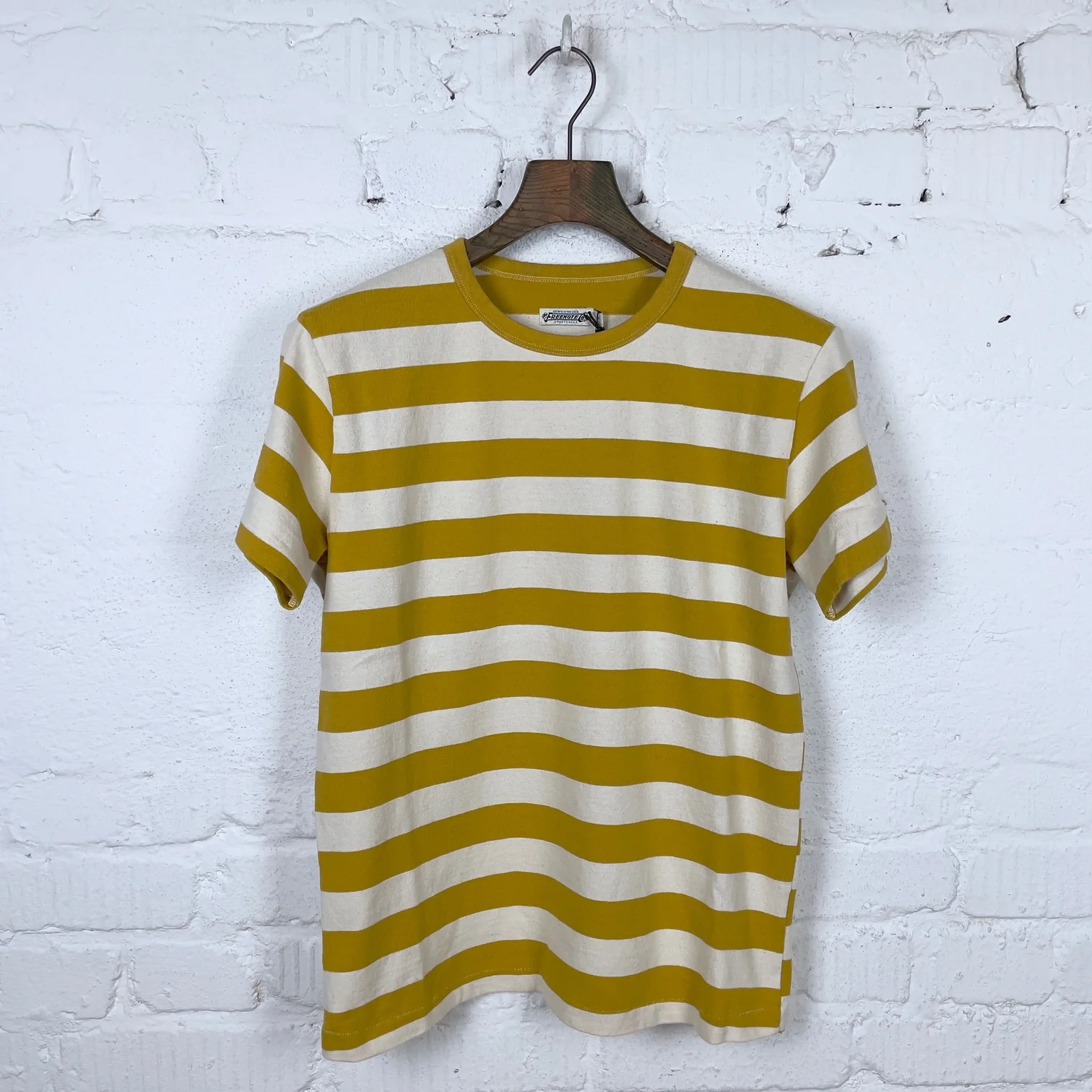 freenote cloth | 13 ounce shifter tee s-s mustard stripe
