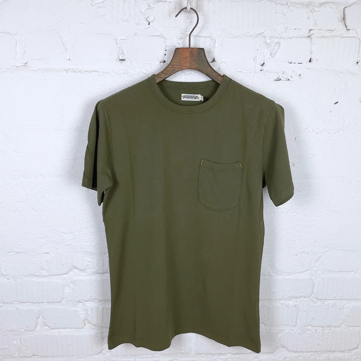 freenote cloth | 9 ounce pocket t-shirt olive drab