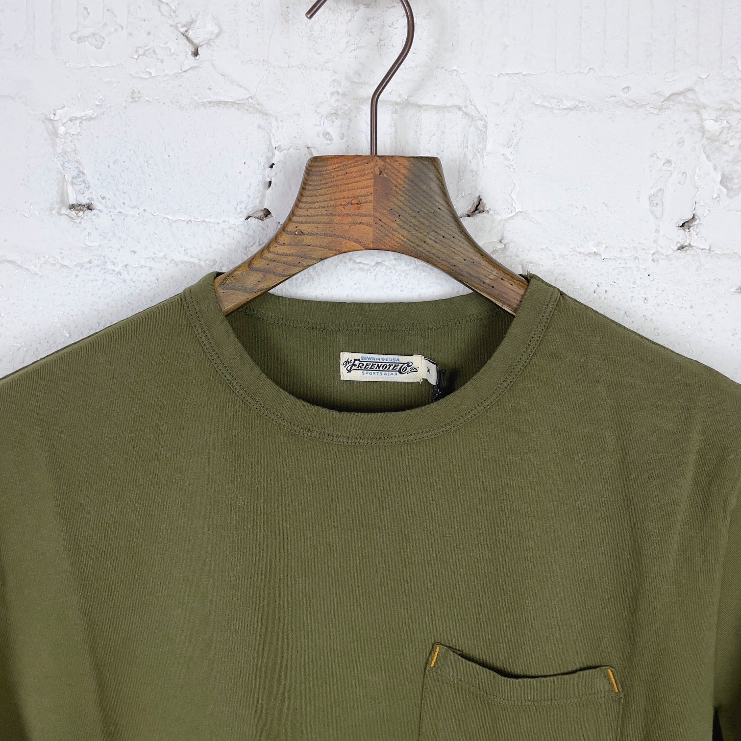 freenote cloth | 9 ounce pocket t-shirt olive drab - Image 2
