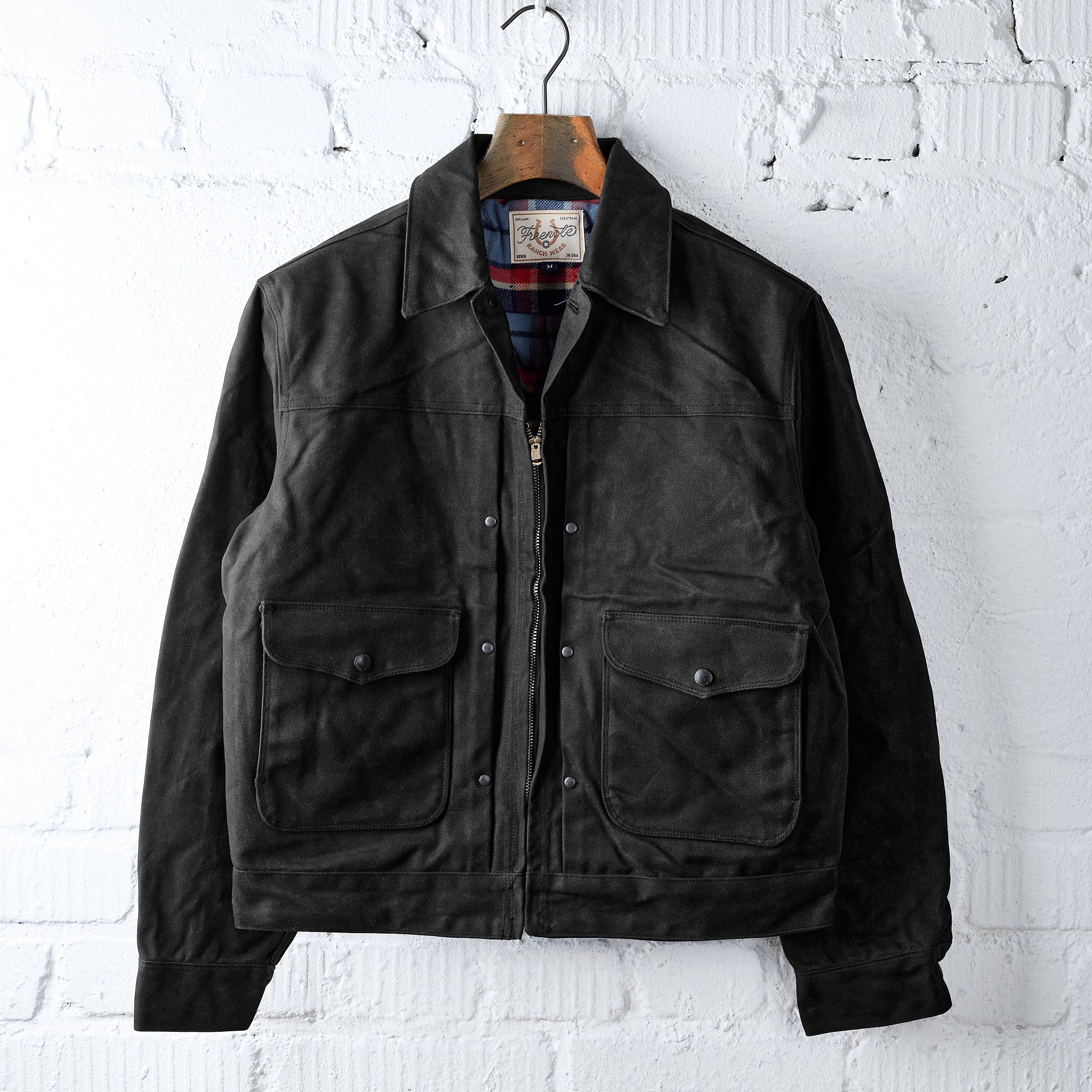 freenote cloth | faro jacket heavy waxed canvas - black