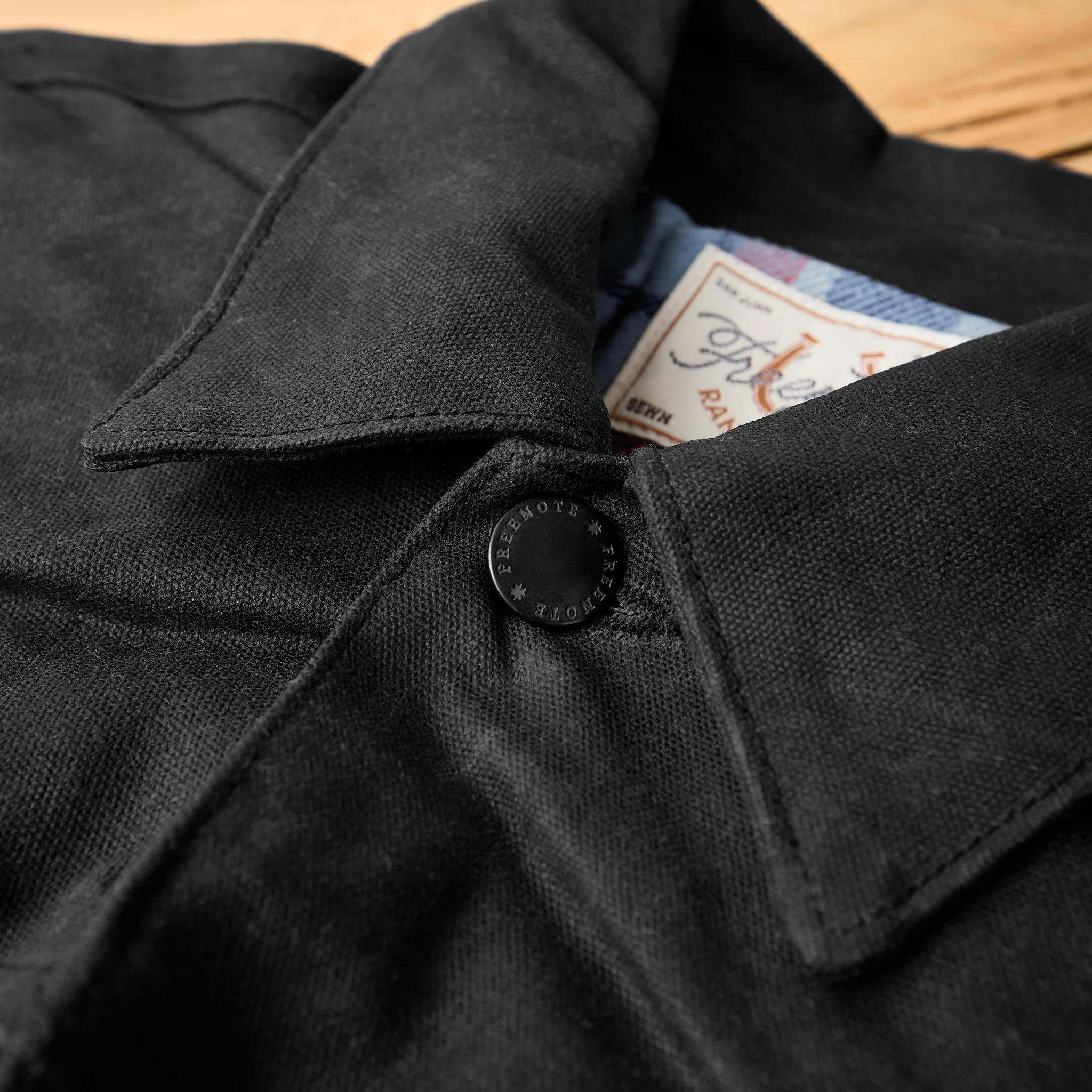 freenote cloth | faro jacket heavy waxed canvas - black - Image 3