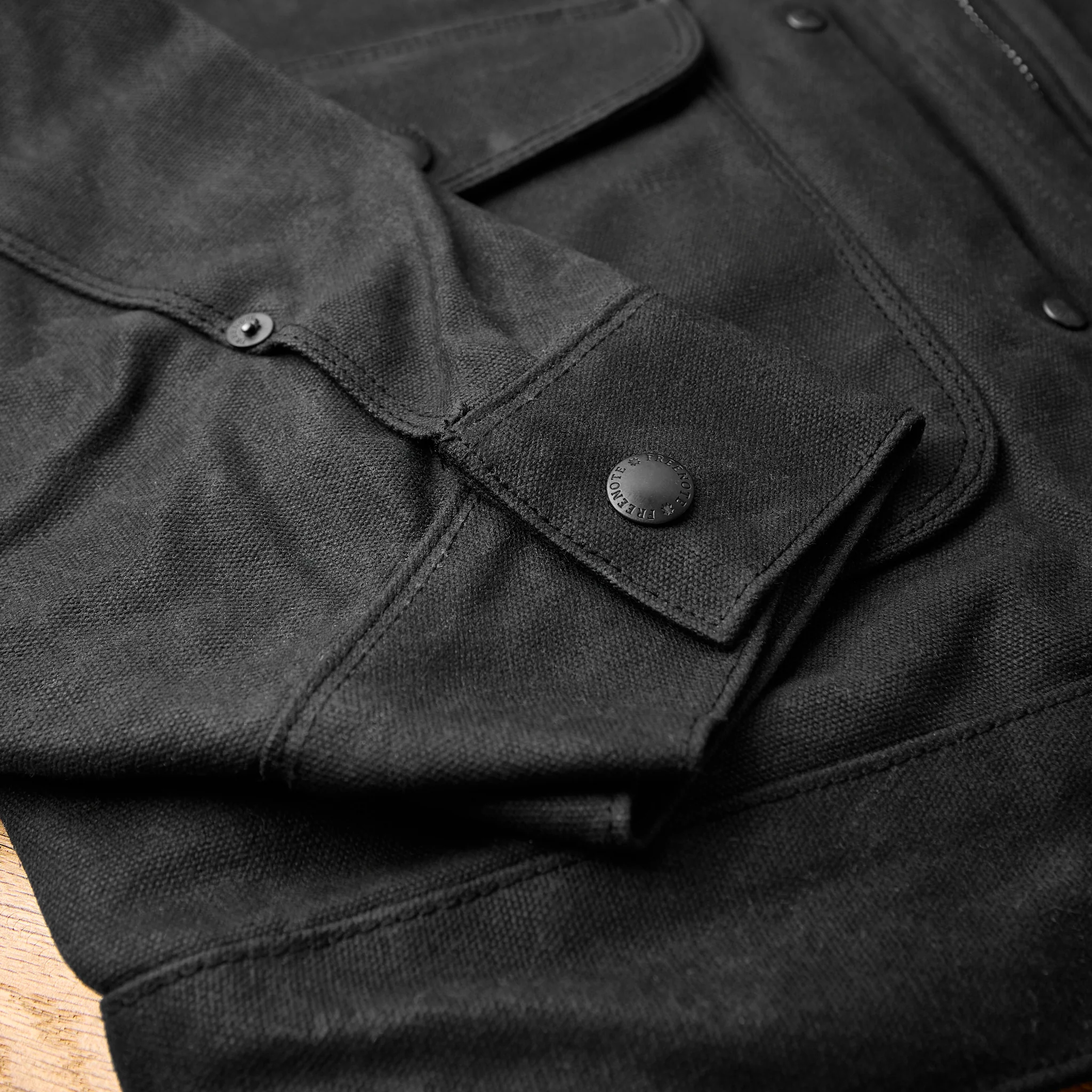 freenote cloth | faro jacket heavy waxed canvas - black - Image 4