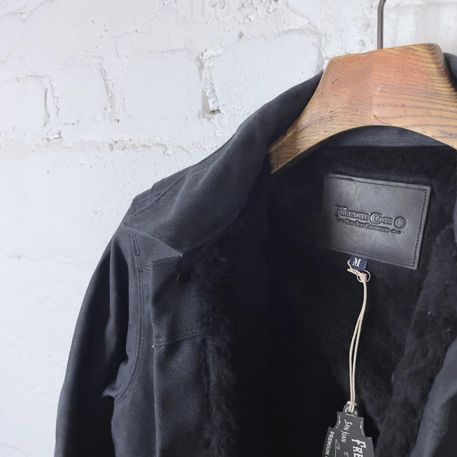 freenote cloth | riders jacket heavy waxed canvas black alpaca - Image 4