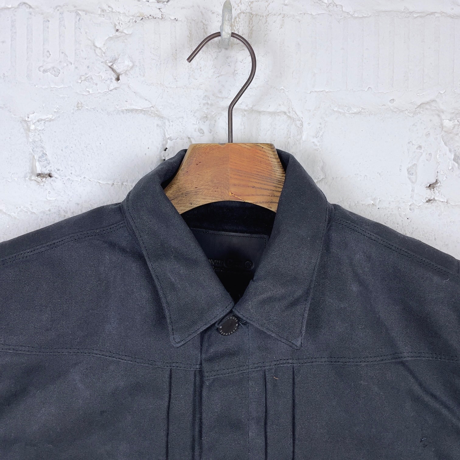 freenote cloth | riders jacket heavy waxed canvas black alpaca - Image 6