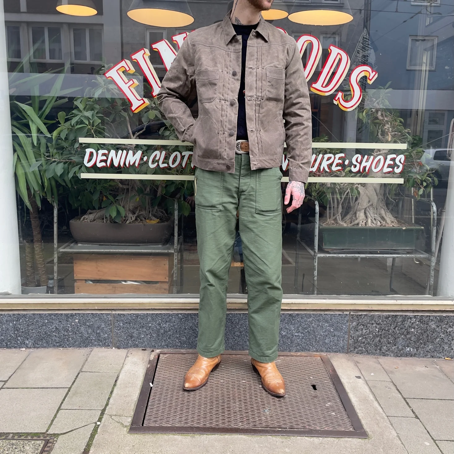 freenote cloth | riders jacket waxed canvas oak - Image 4