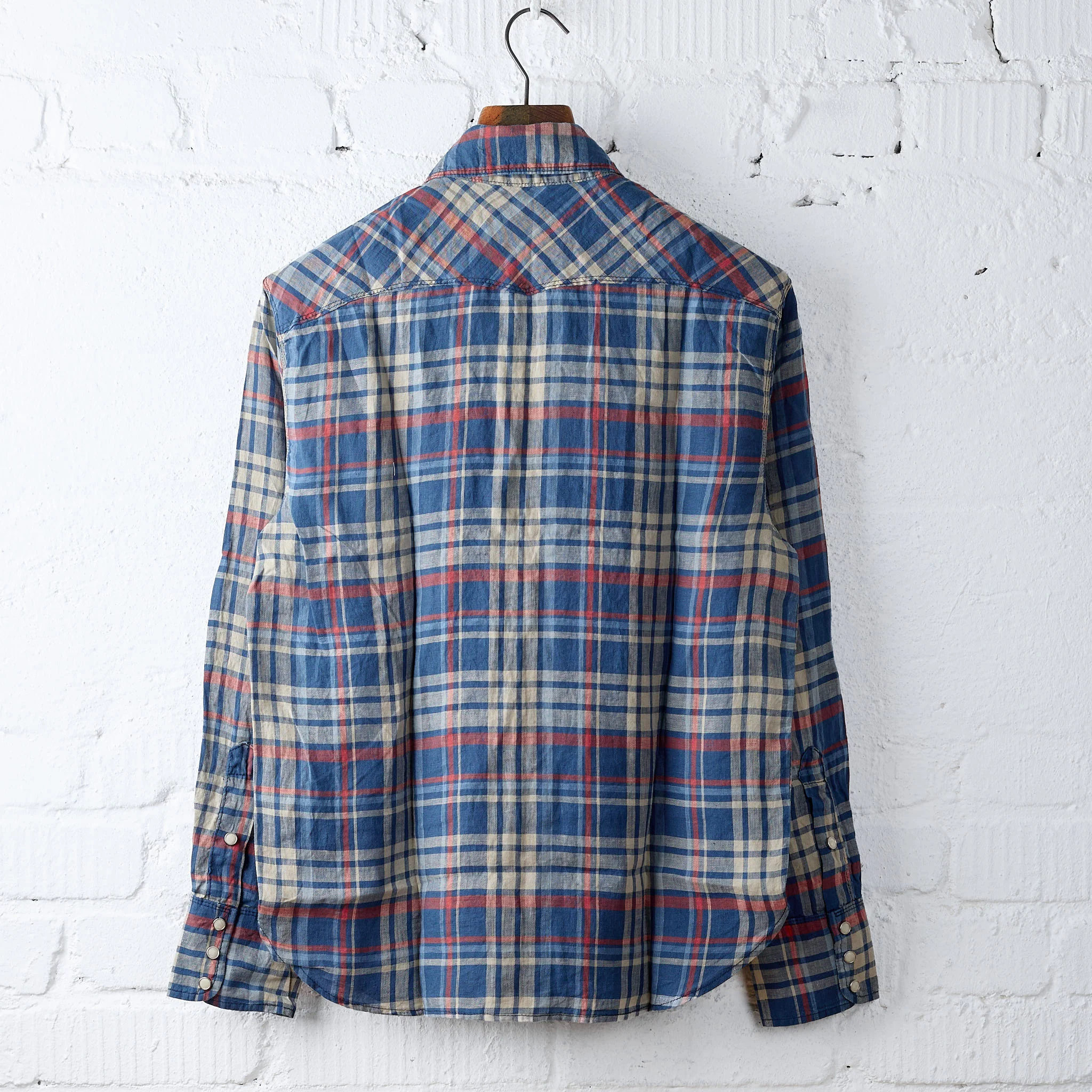 freenote cloth | western scout kingfisher blue plaid - Image 2