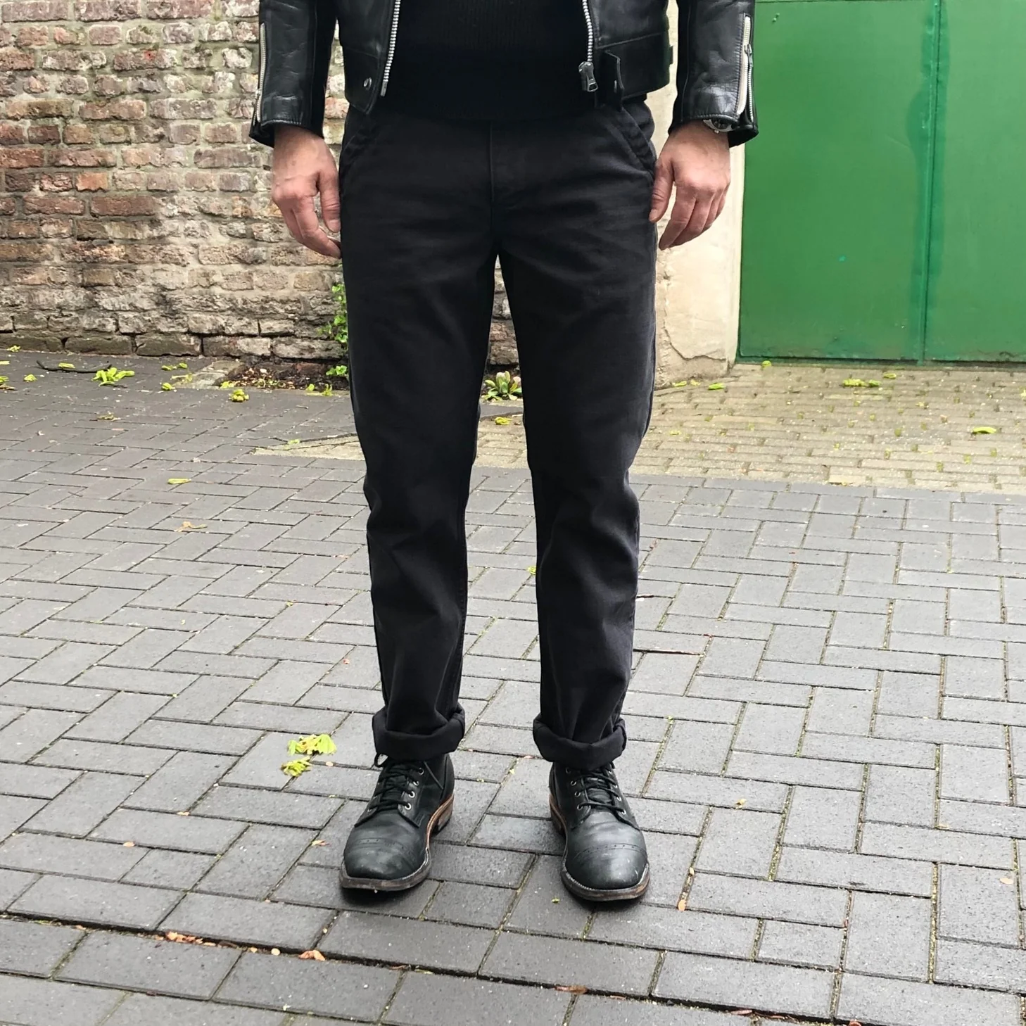 freenote cloth | workers chino slim fit 14oz slub black - Image 3