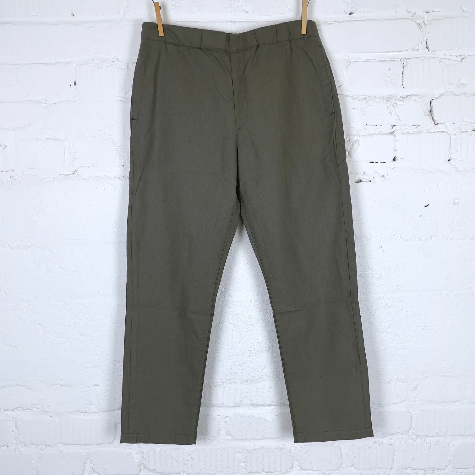 fullcount | 1124-4 linen cotton canvas easy pants - olive