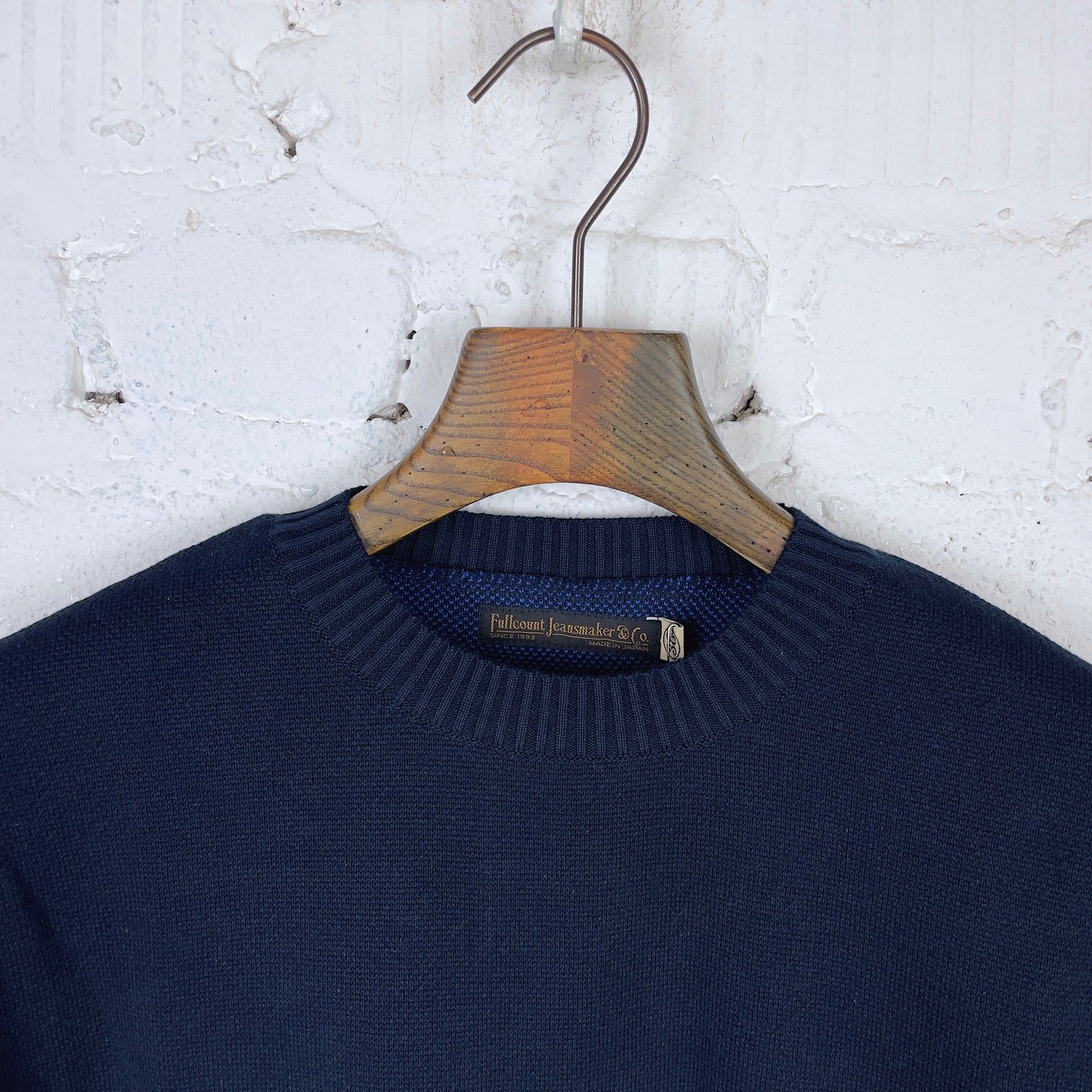 fullcount | 3010 lettered cotton sweater navy - Image 2