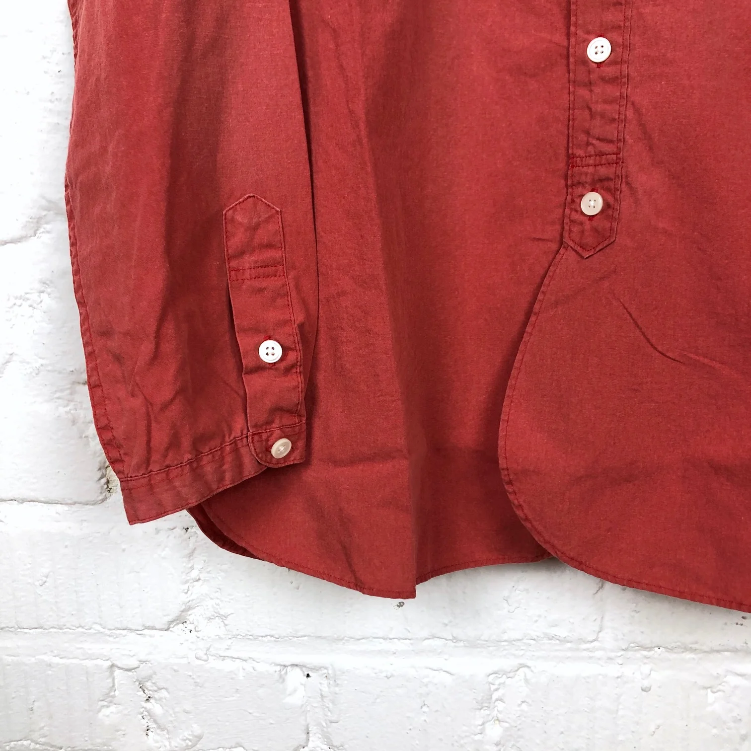 fullcount | 4037 broad cloth band collar shirt red - Image 4