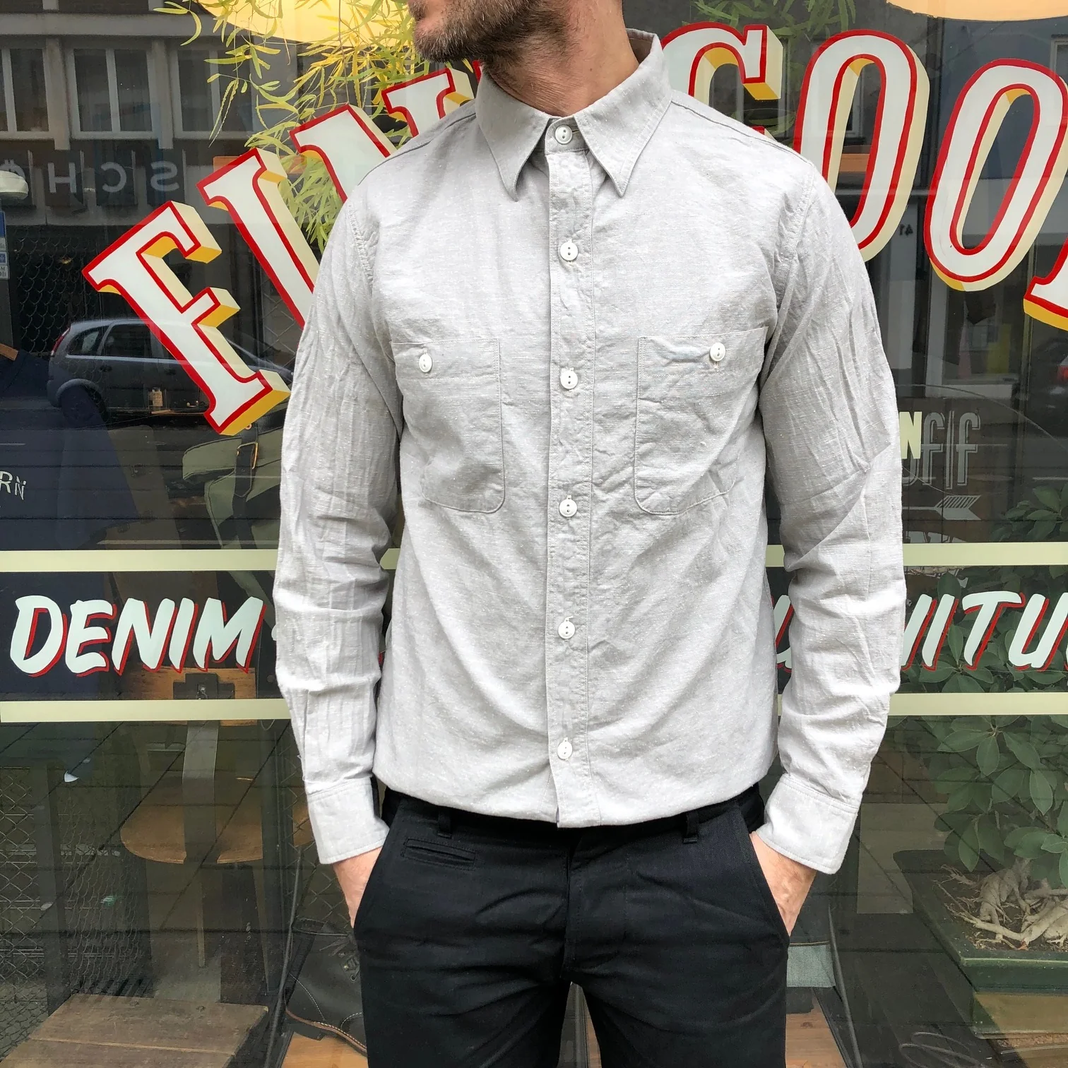 fullcount | 4810-20n selvedge nep chambray shirt - Image 3