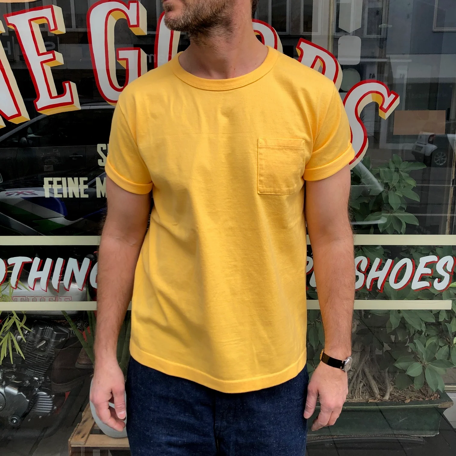 fullcount | 5805p heavyweight pocket t-shirt - yellow - Image 3