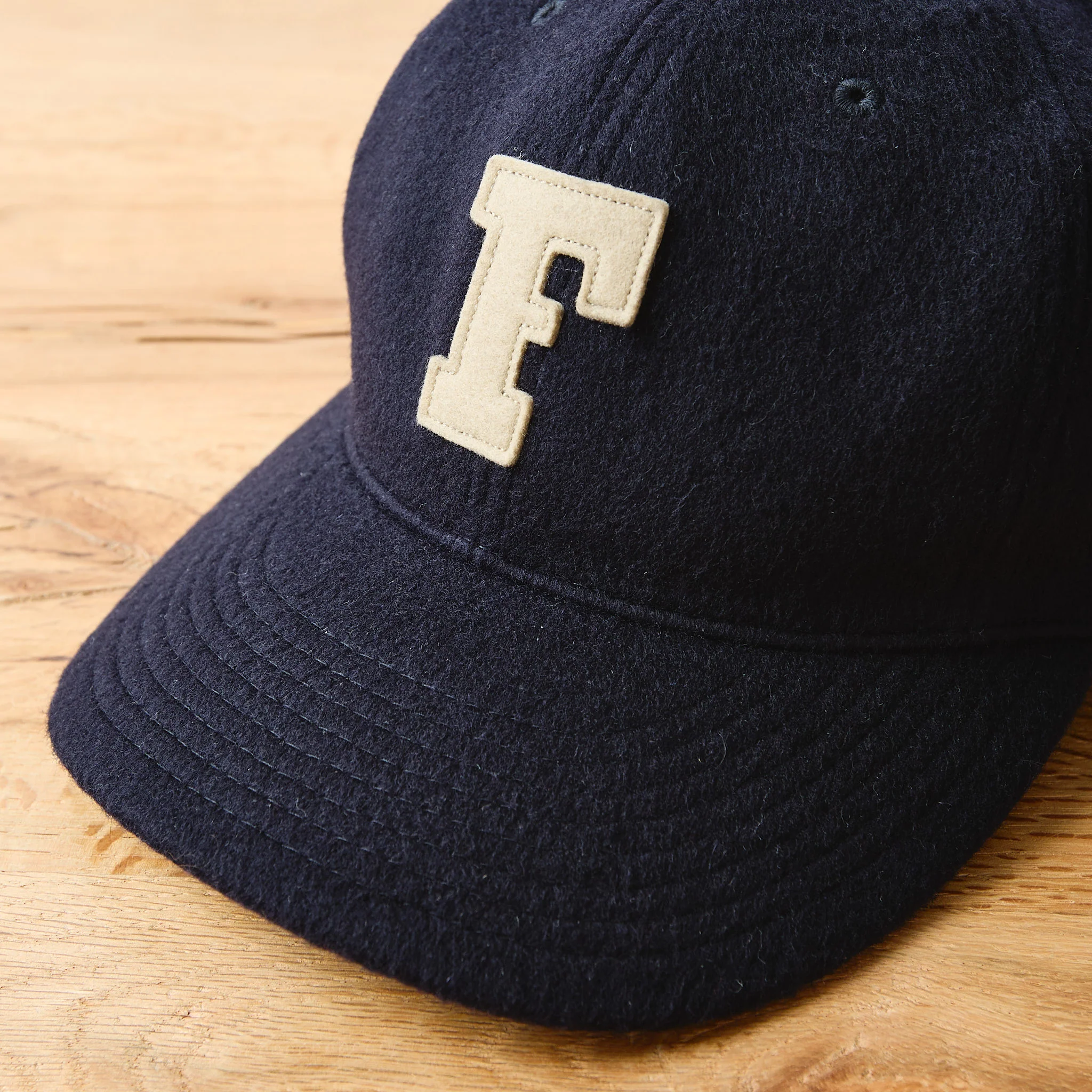 fullcount | 6843-25 6 panel wool melton baseball cap "f" patch - navy - Image 3