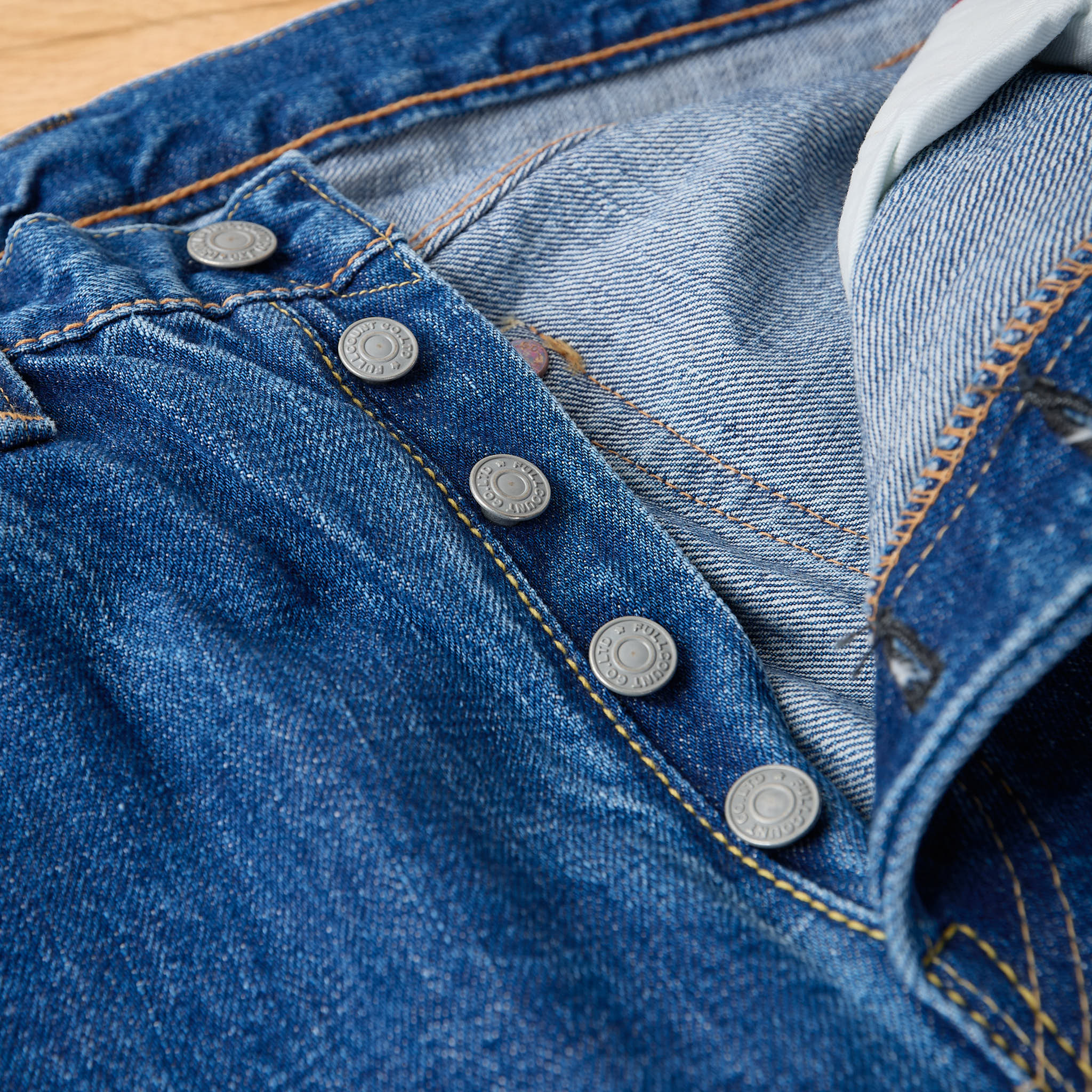 fullcount x stuf|f | 1108-10 "10th anniversary" selvedge jeans - stonewash - Image 5