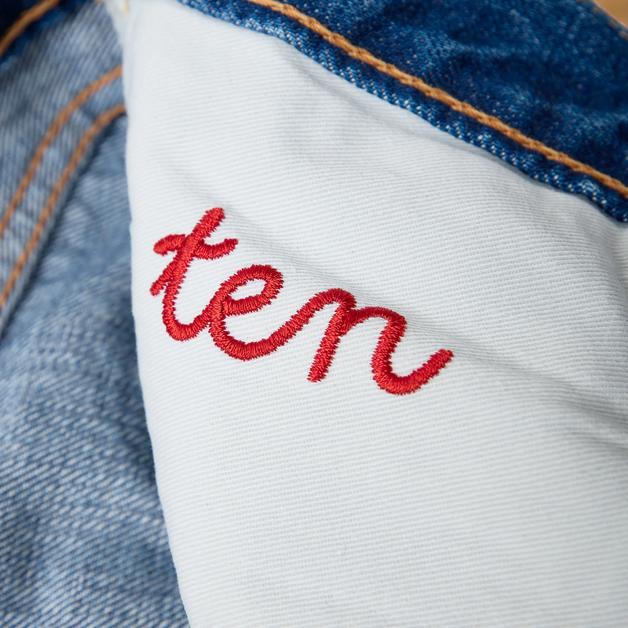 fullcount x stuf|f | 1108-10 "10th anniversary" selvedge jeans - stonewash - Image 7
