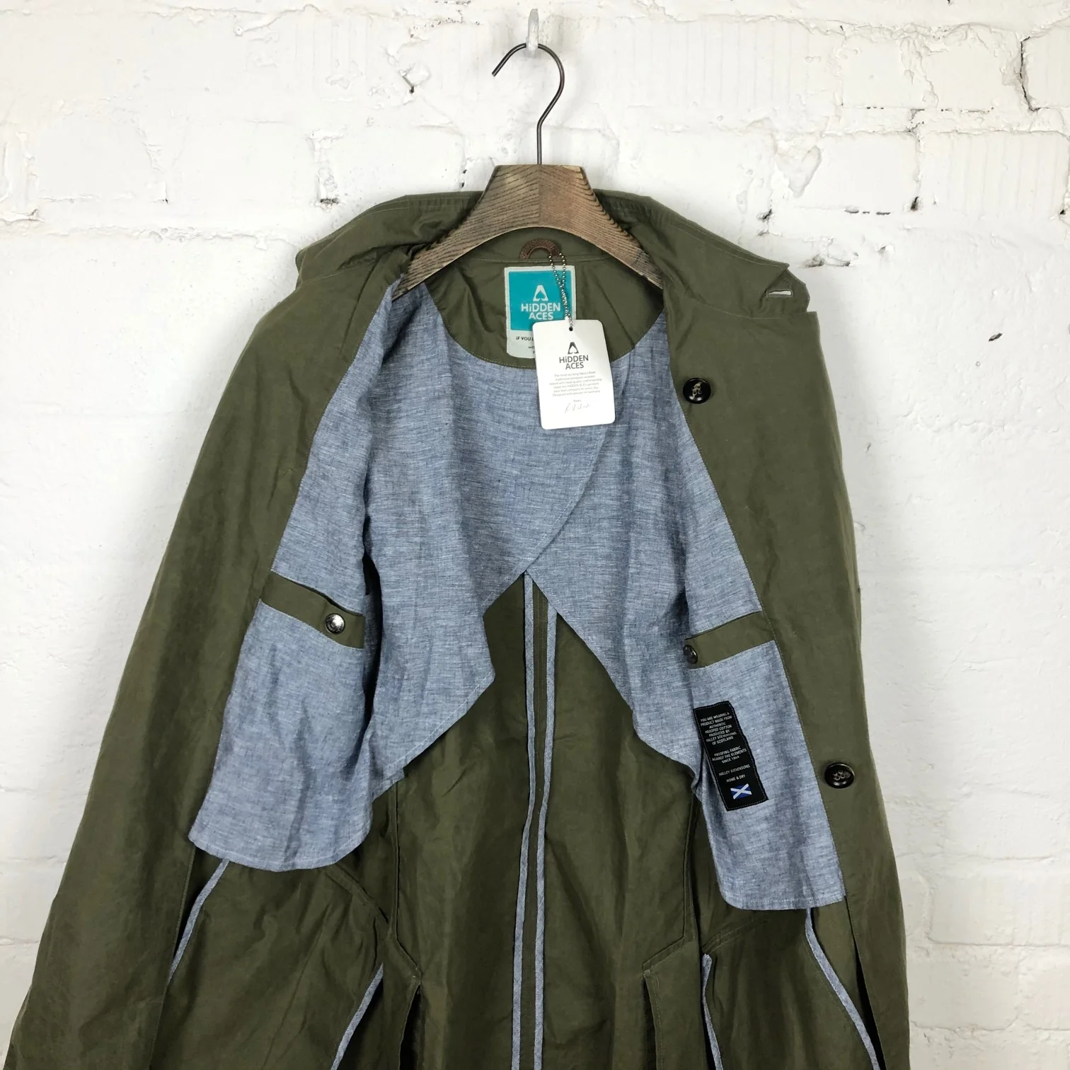 hidden aces | k3201 jupiter trenchcoat dusky green - Image 5