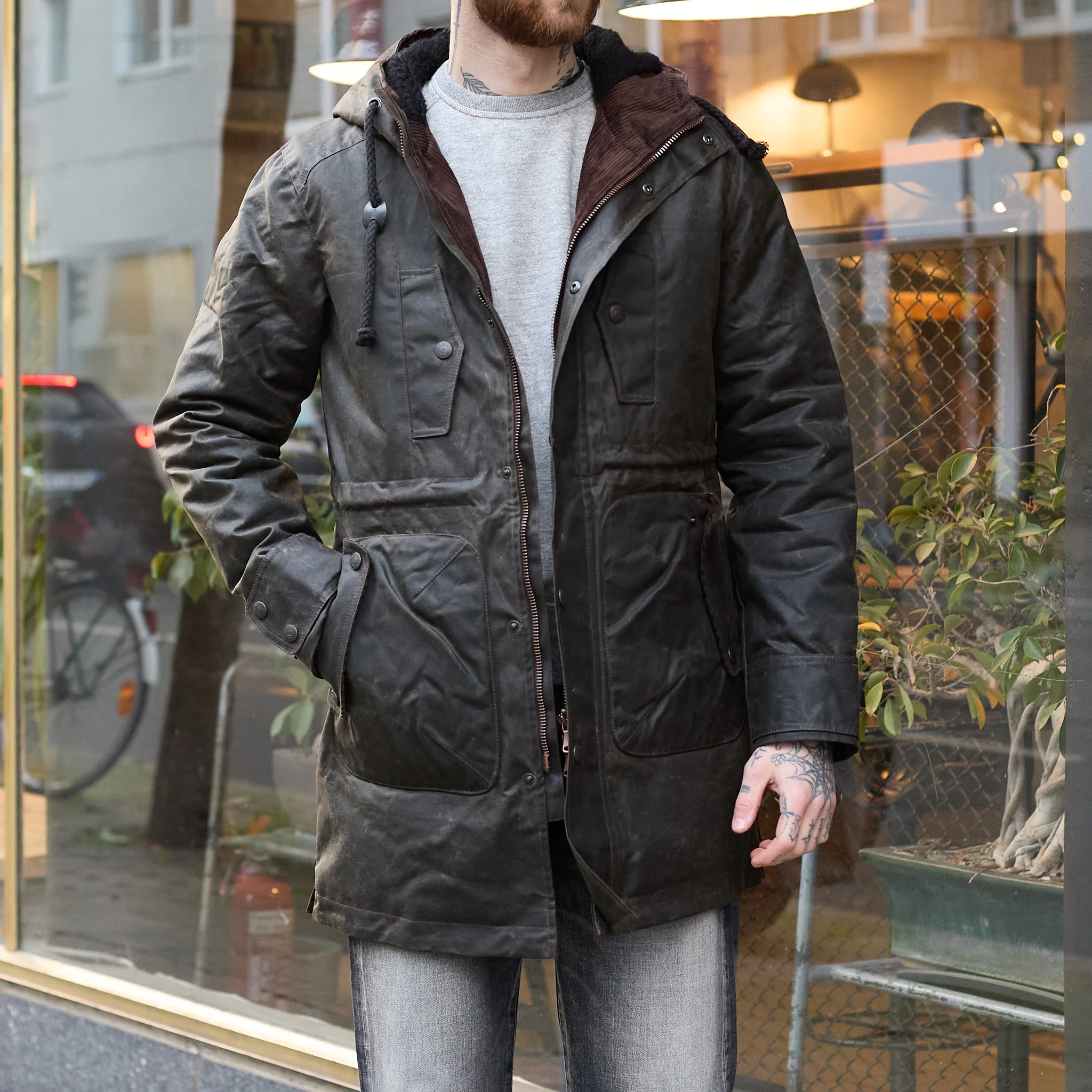 hidden aces | k1005 zephyr ii padded wax-parka - mocca - Image 3