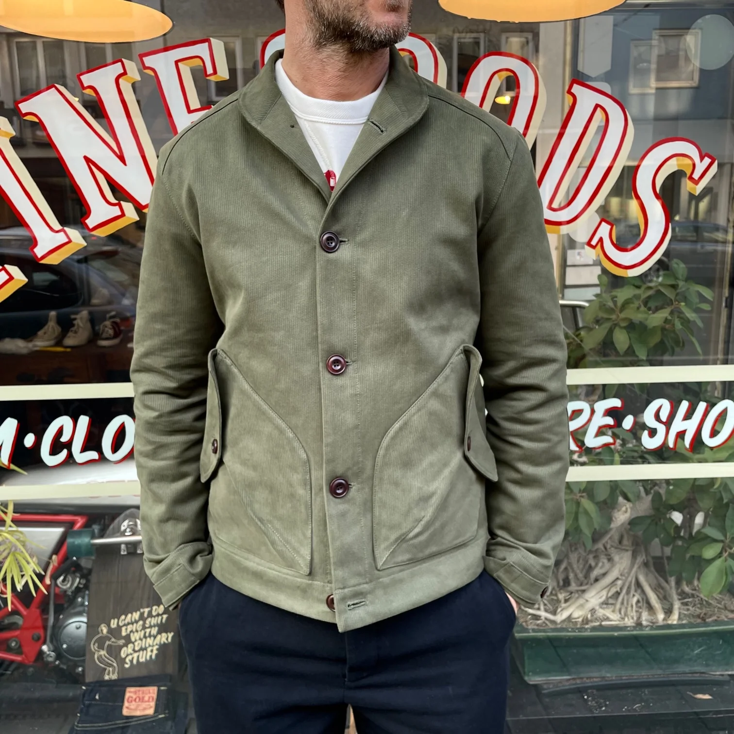 hidden aces x stuf|f | k5703 pollux 57s cossack style shirt jacket - olive - Image 3