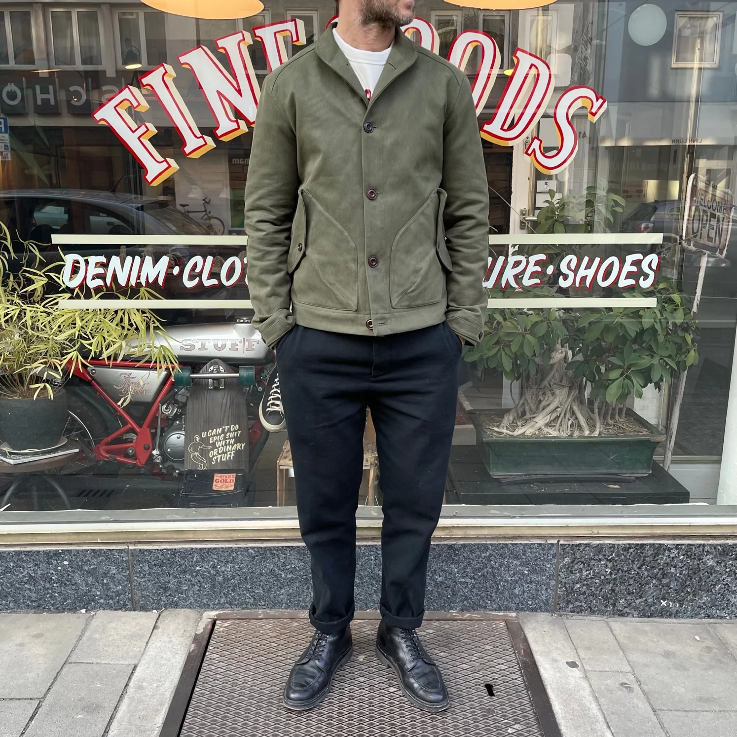 hidden aces x stuf|f | k5703 pollux 57s cossack style shirt jacket - olive - Image 4