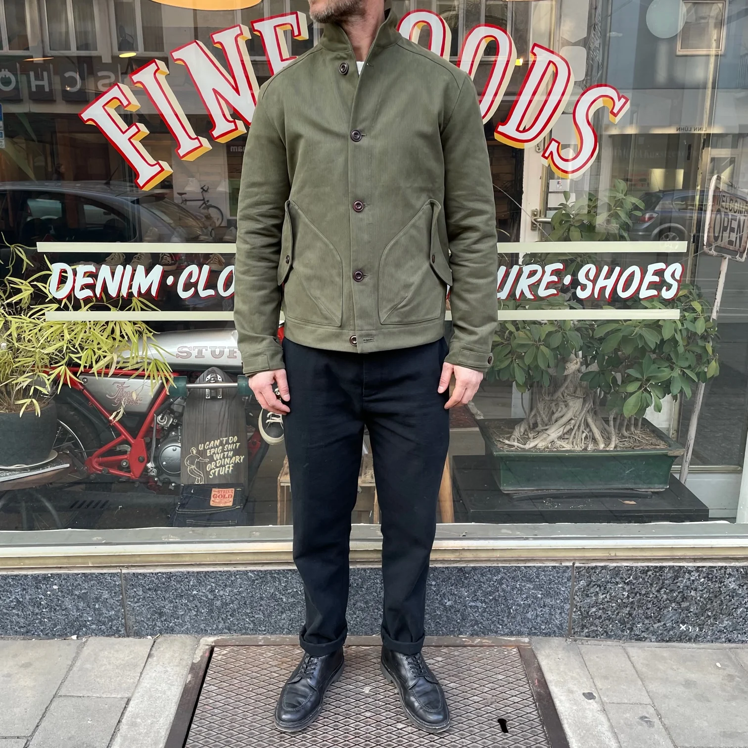 hidden aces x stuf|f | k5703 pollux 57s cossack style shirt jacket - olive - Image 5