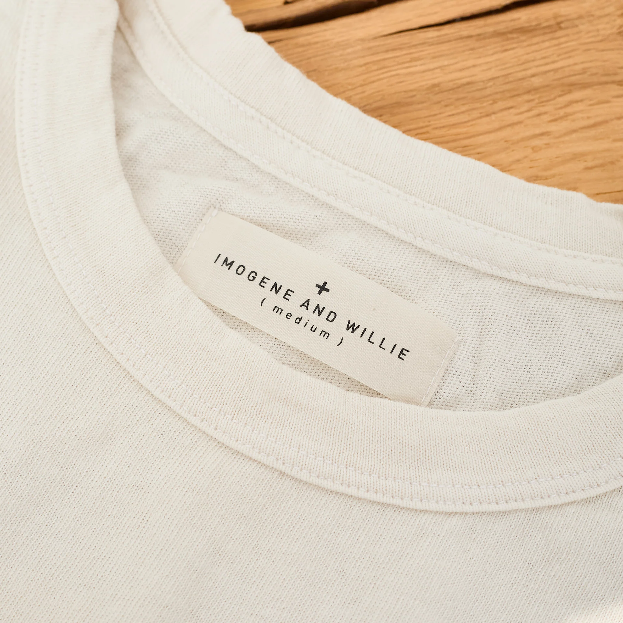 imogene + willie | classic knit midweight crew - vintage white - Image 4