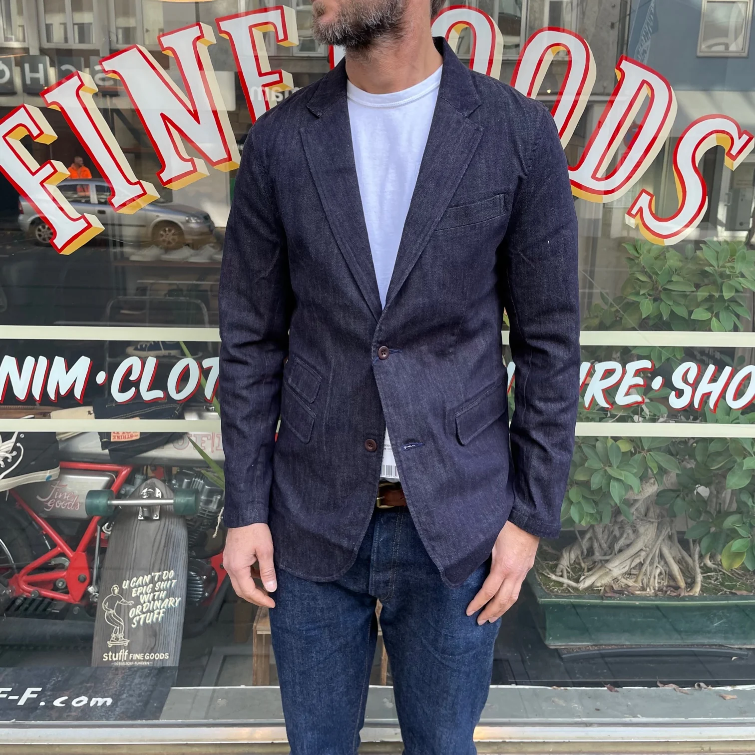 japan blue | j399462 shin-denim tailored jacket navy - Image 3