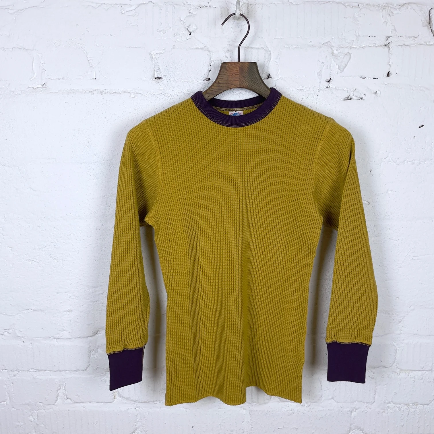jelado | 2tone mega thermal crew neck - mustard x purple