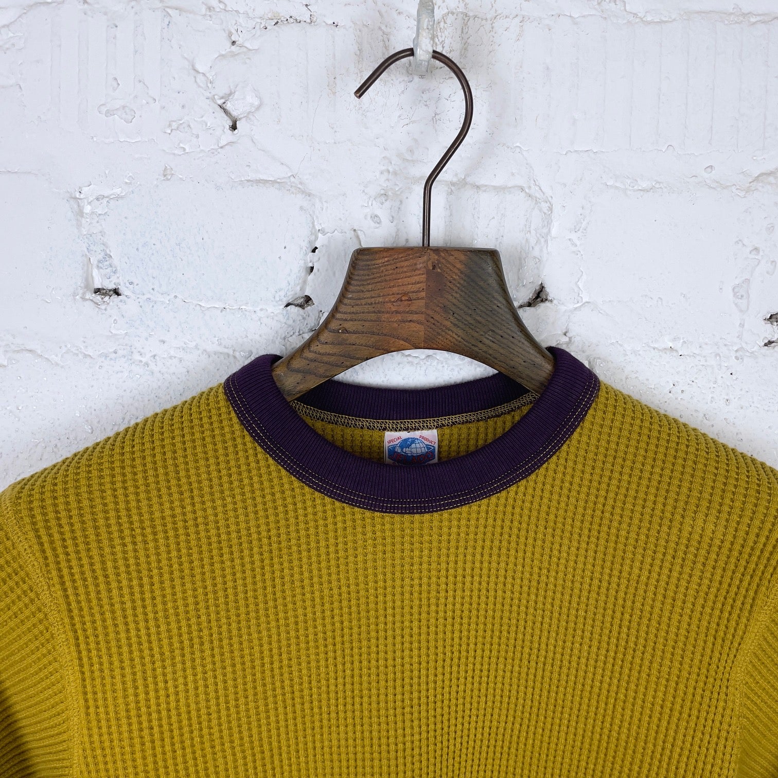 jelado | 2tone mega thermal crew neck - mustard x purple - Image 2
