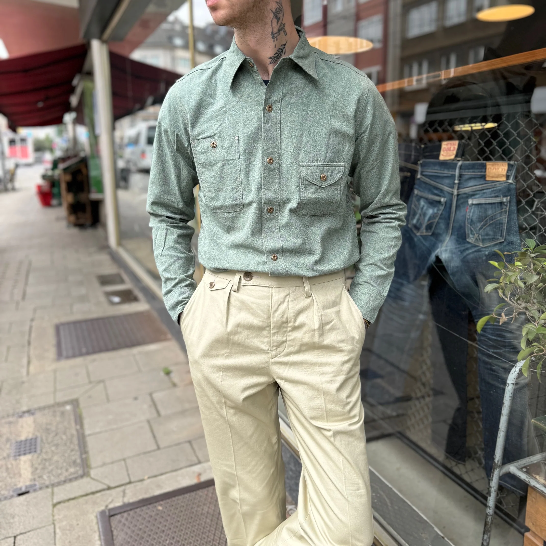 jelado | jp01109 smoker shirt flake green - Image 3