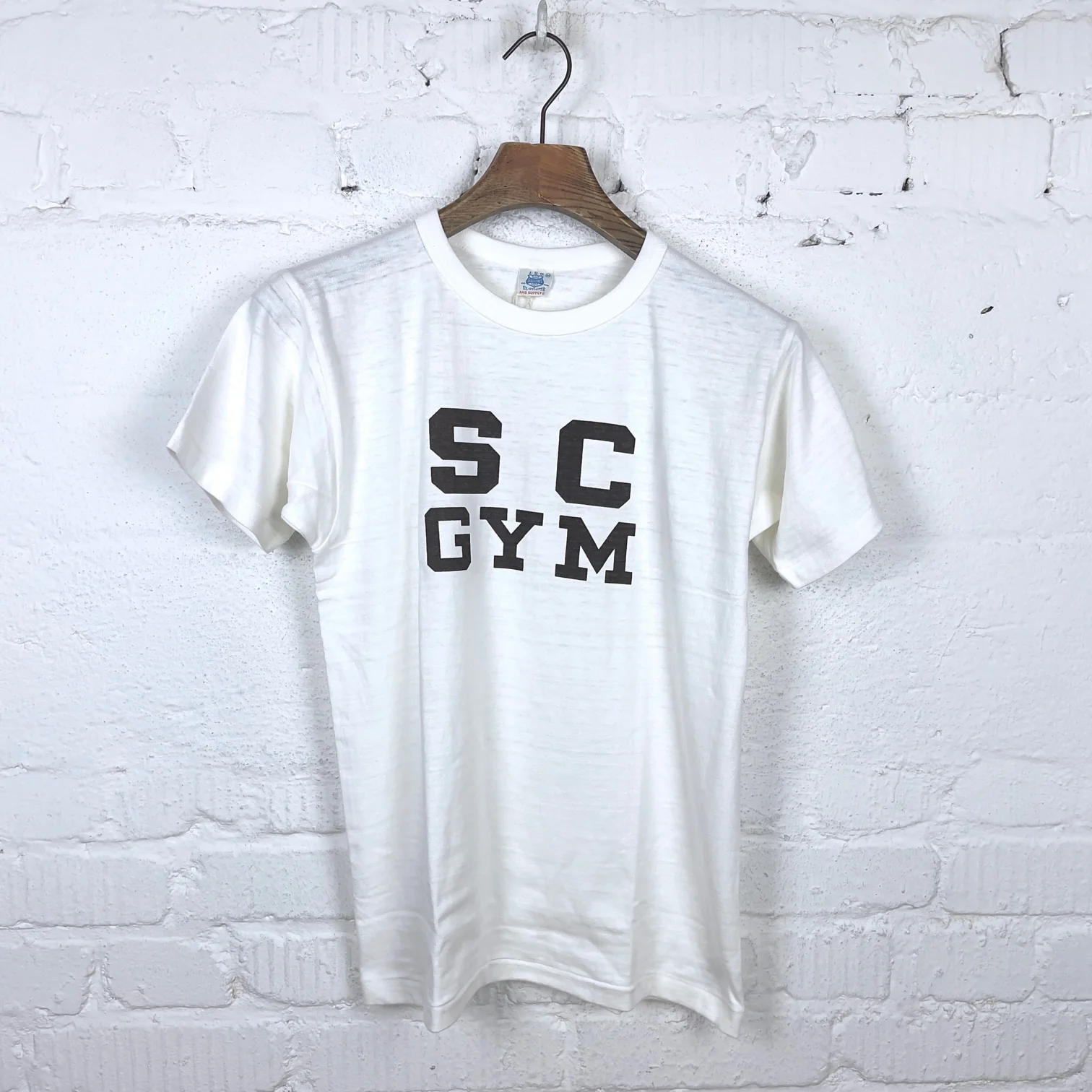 john gluckow by warehouse | jg-cs06 sc gym t-shirt off-white