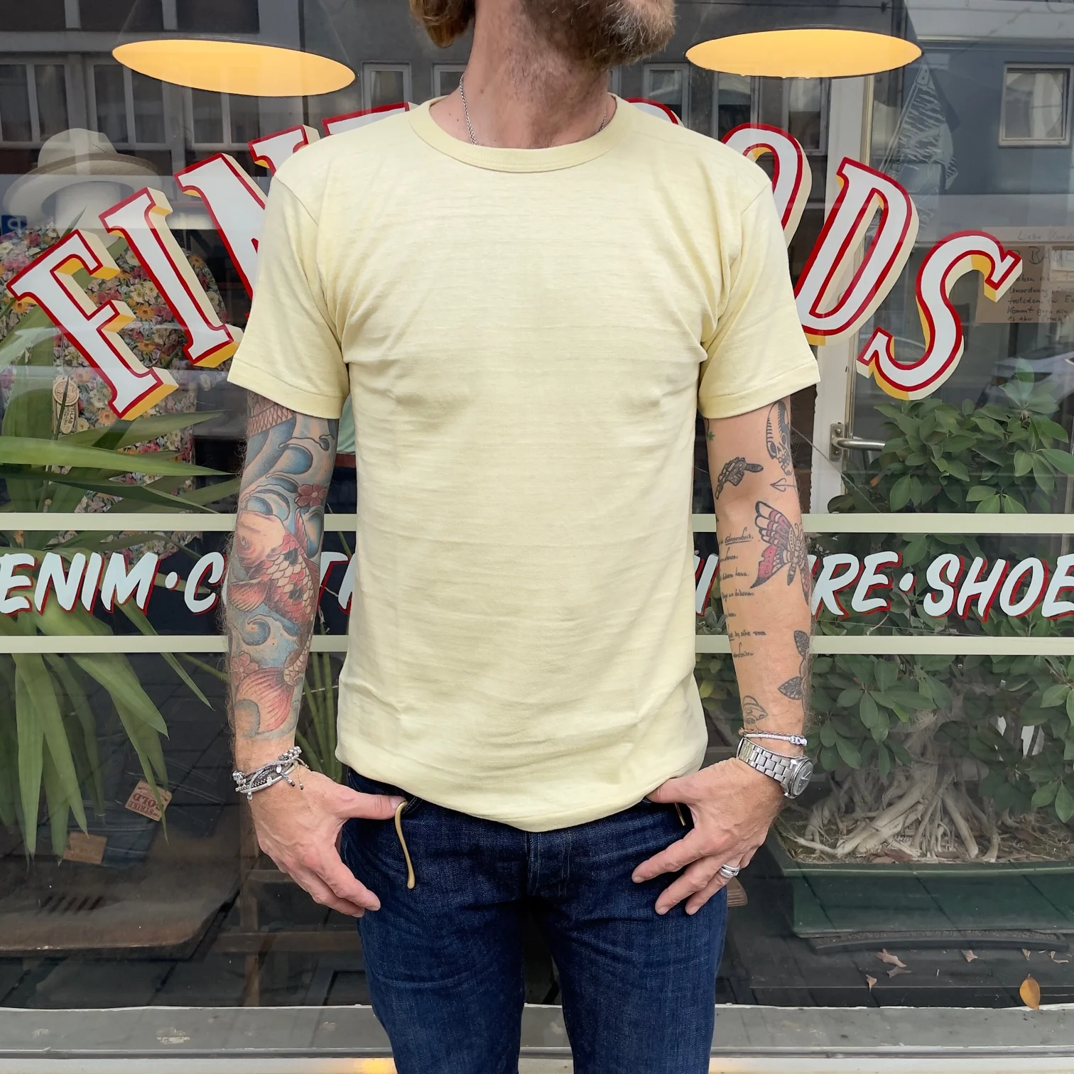 john gluckow by warehouse | jg-cs06 standard t-shirt yellow - Image 3