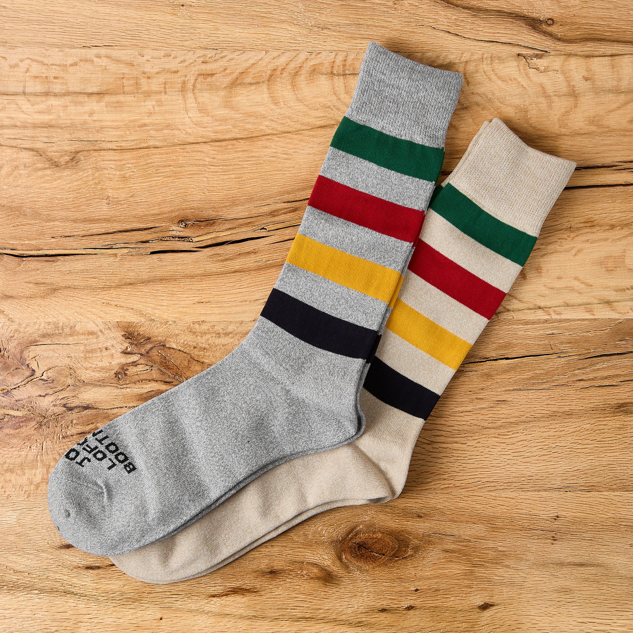 john lofgren footwear | two pack jlb socks 10" - frontier striped