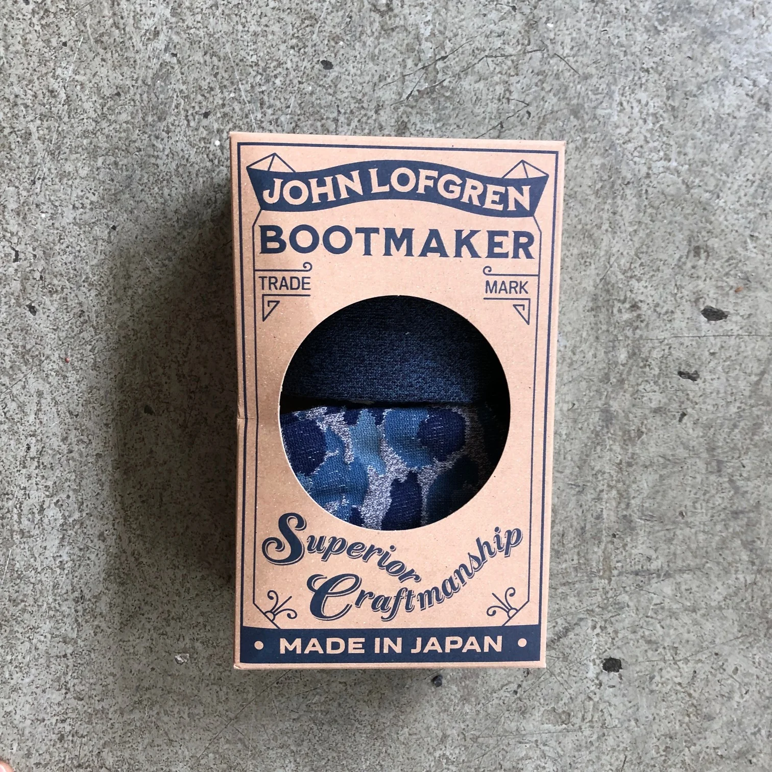 john lofgren footwear | two pack jlb socks - camo blue x grained navy gray