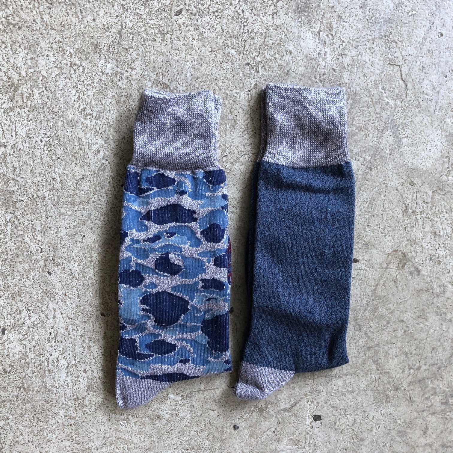 john lofgren footwear | two pack jlb socks - camo blue x grained navy gray - Image 2