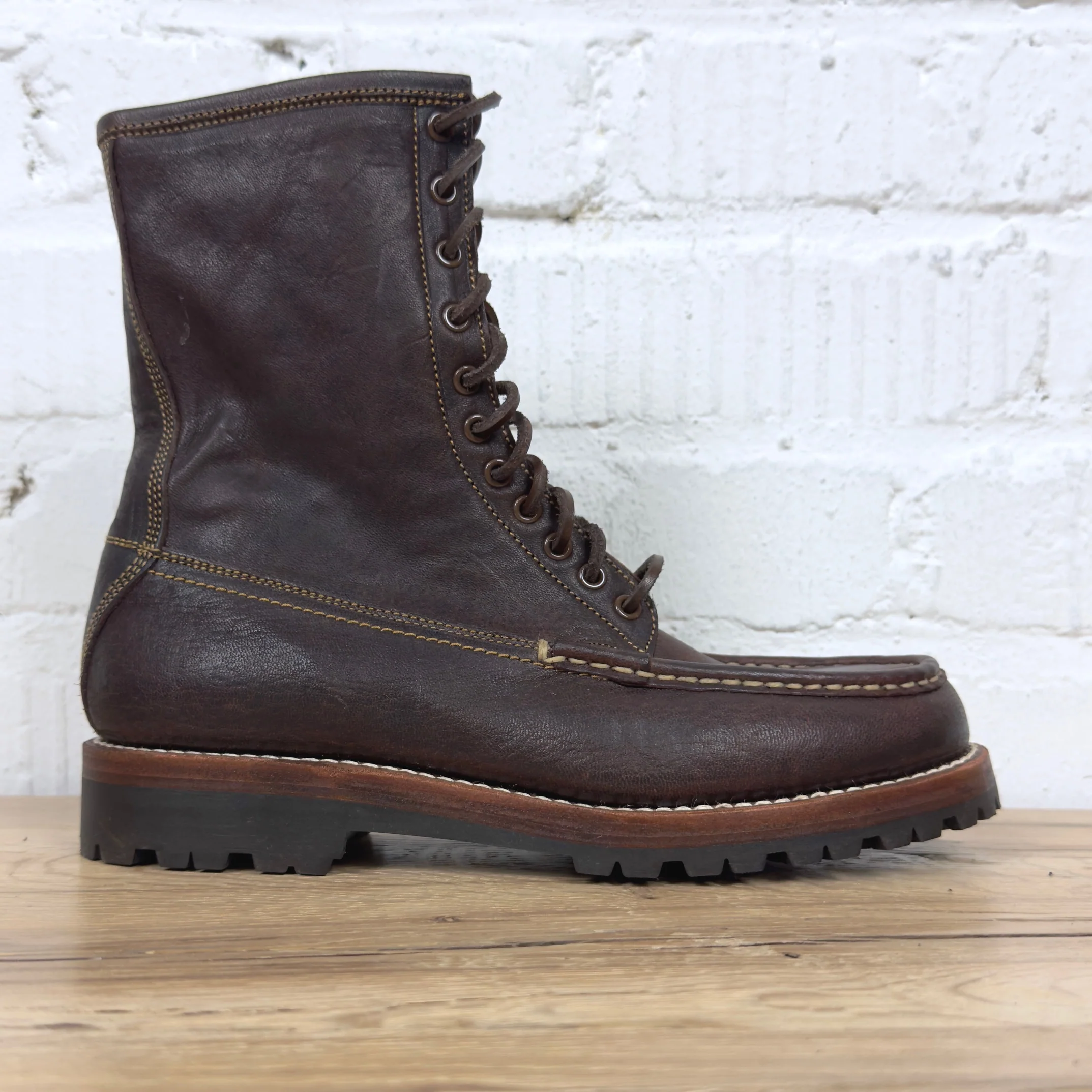 john lofgren | lk-035 mohawk moccasin boots / ezo shika deerskin burnt burgundy
