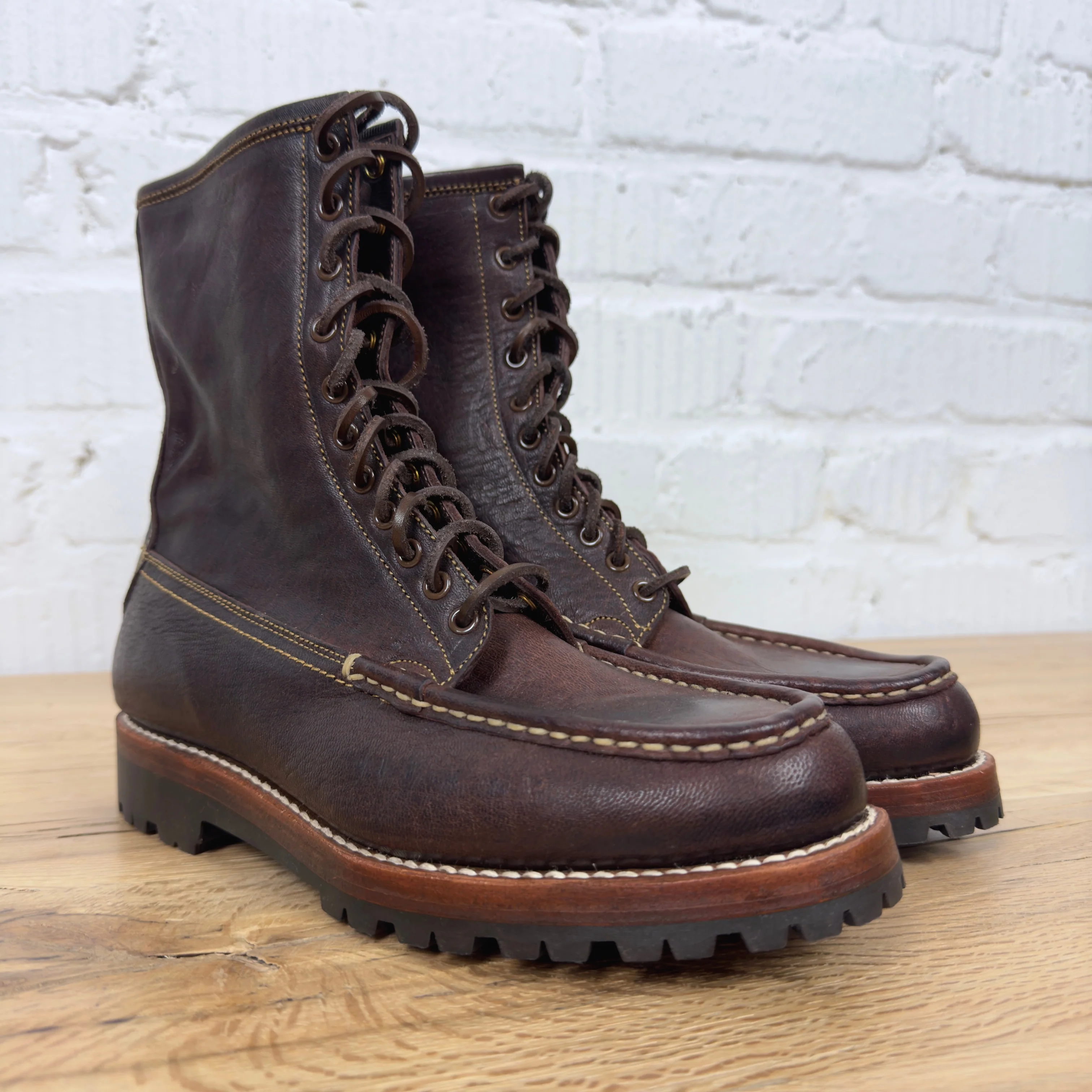 john lofgren | lk-035 mohawk moccasin boots / ezo shika deerskin burnt burgundy - Image 2