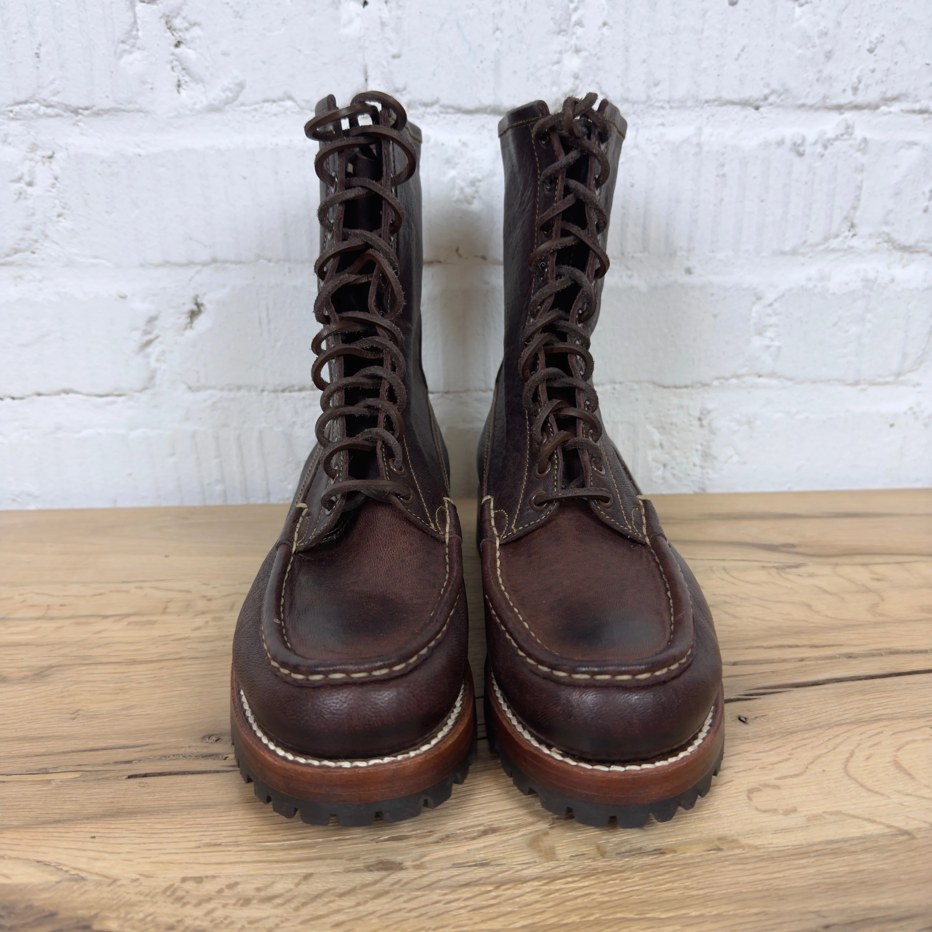 john lofgren | lk-035 mohawk moccasin boots / ezo shika deerskin burnt burgundy - Image 3