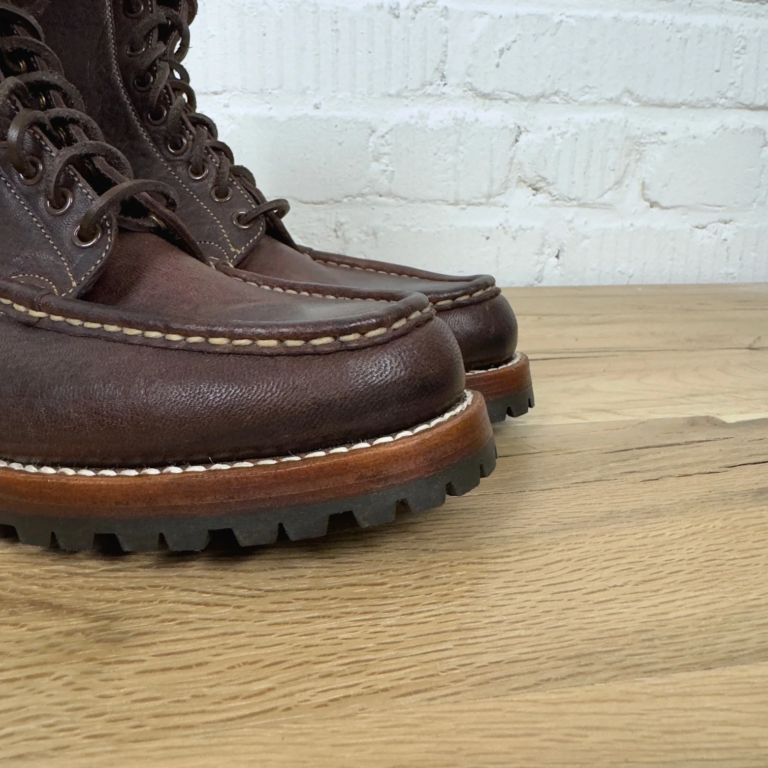 john lofgren | lk-035 mohawk moccasin boots / ezo shika deerskin burnt burgundy - Image 5