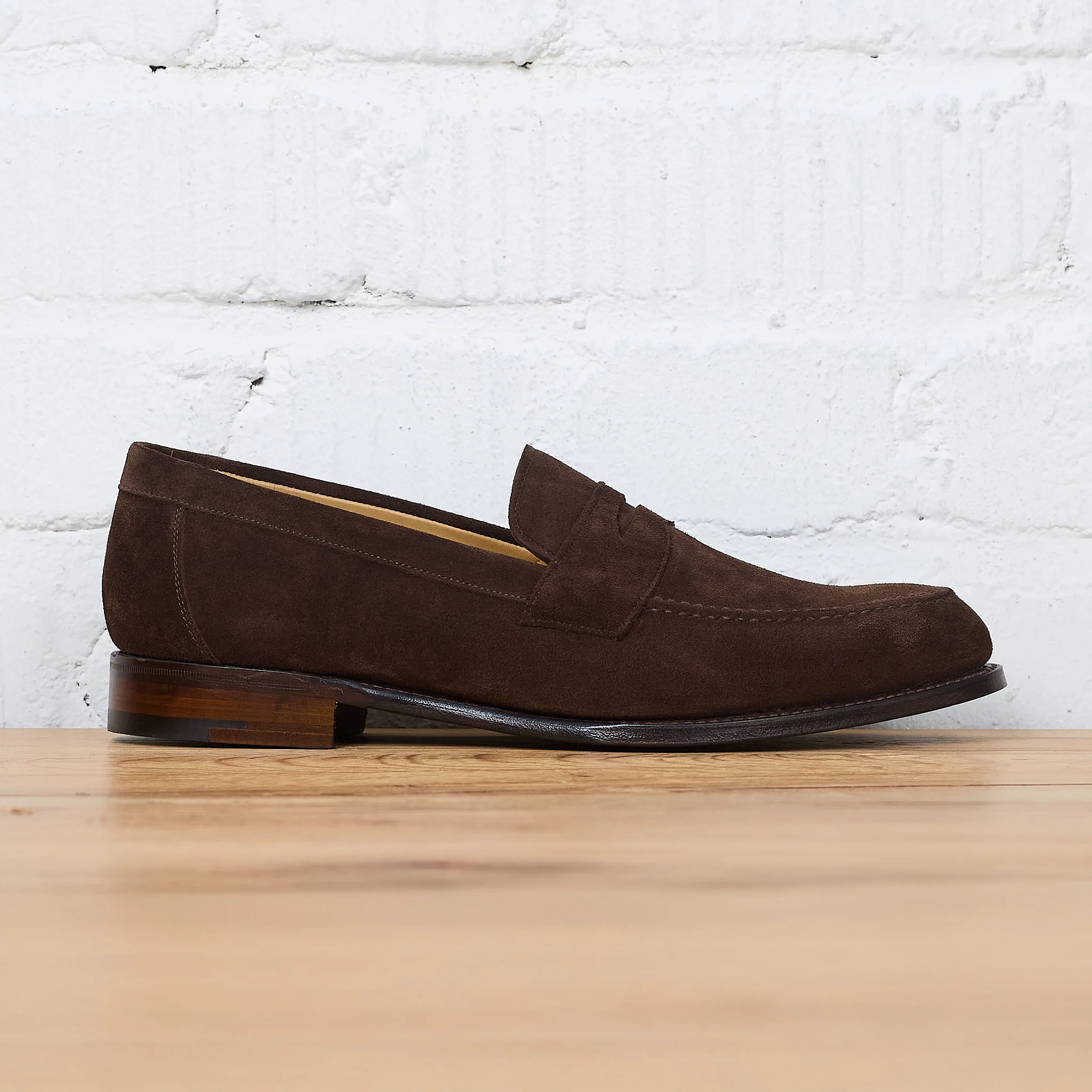 joseph cheaney & sons | hadley penny loafer in brown suede