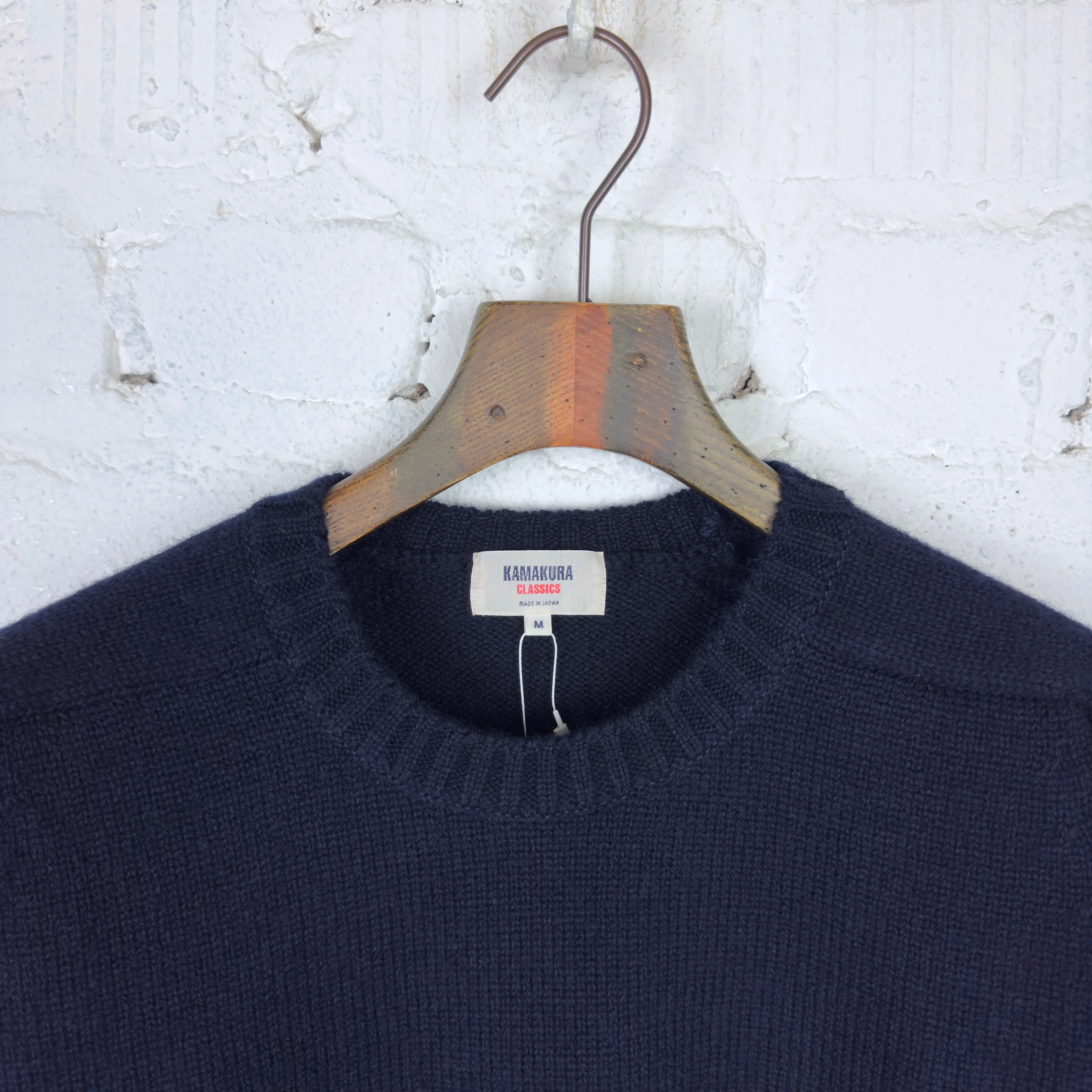 kamakura shirts | 5 gauge shetland crewneck sweater - navy - Image 4