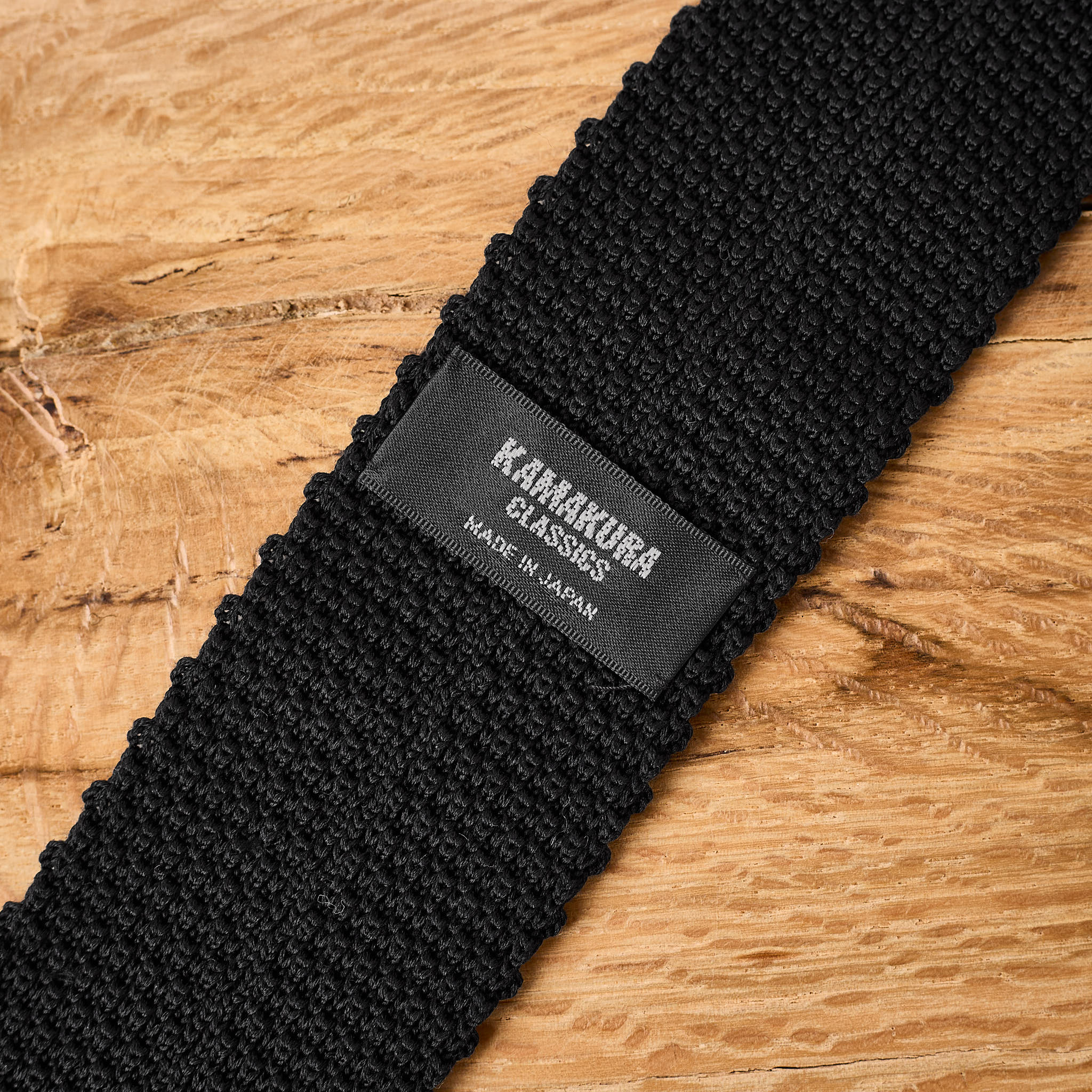 kamakura shirts | classic black knit tie - Image 3