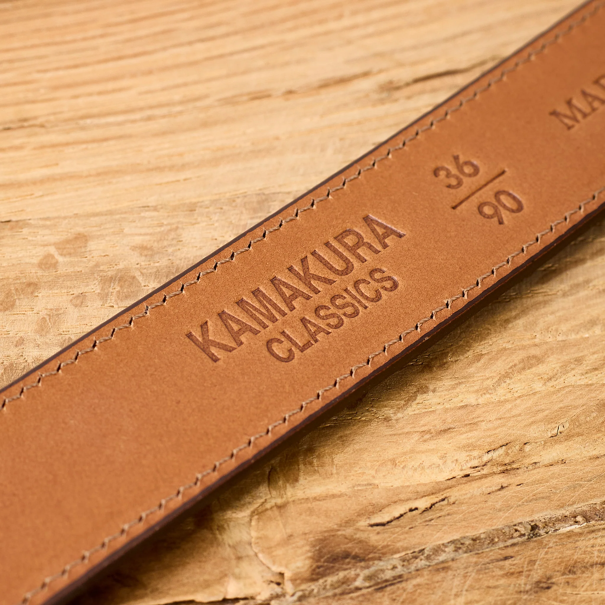 kamakura shirts | horseshoe buckle slim suede leather belt - brown - Image 2